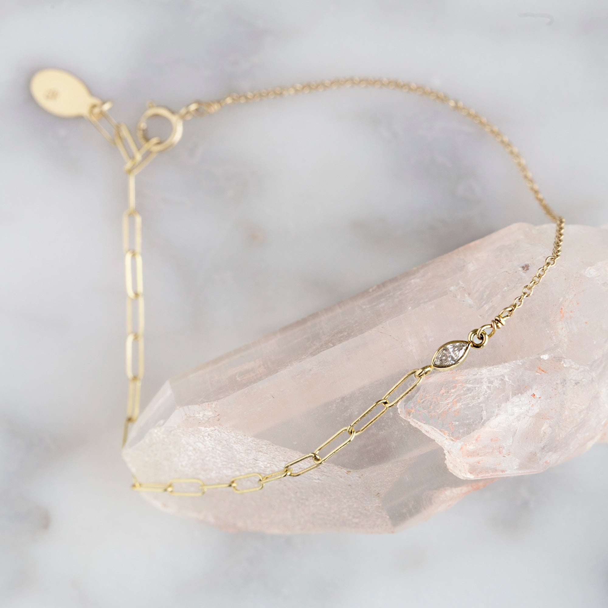 Alexis Russell Bracelets / Anklets The Asymmetrical Diamond Eye Bracelet | Yellow, Rose or White Gold