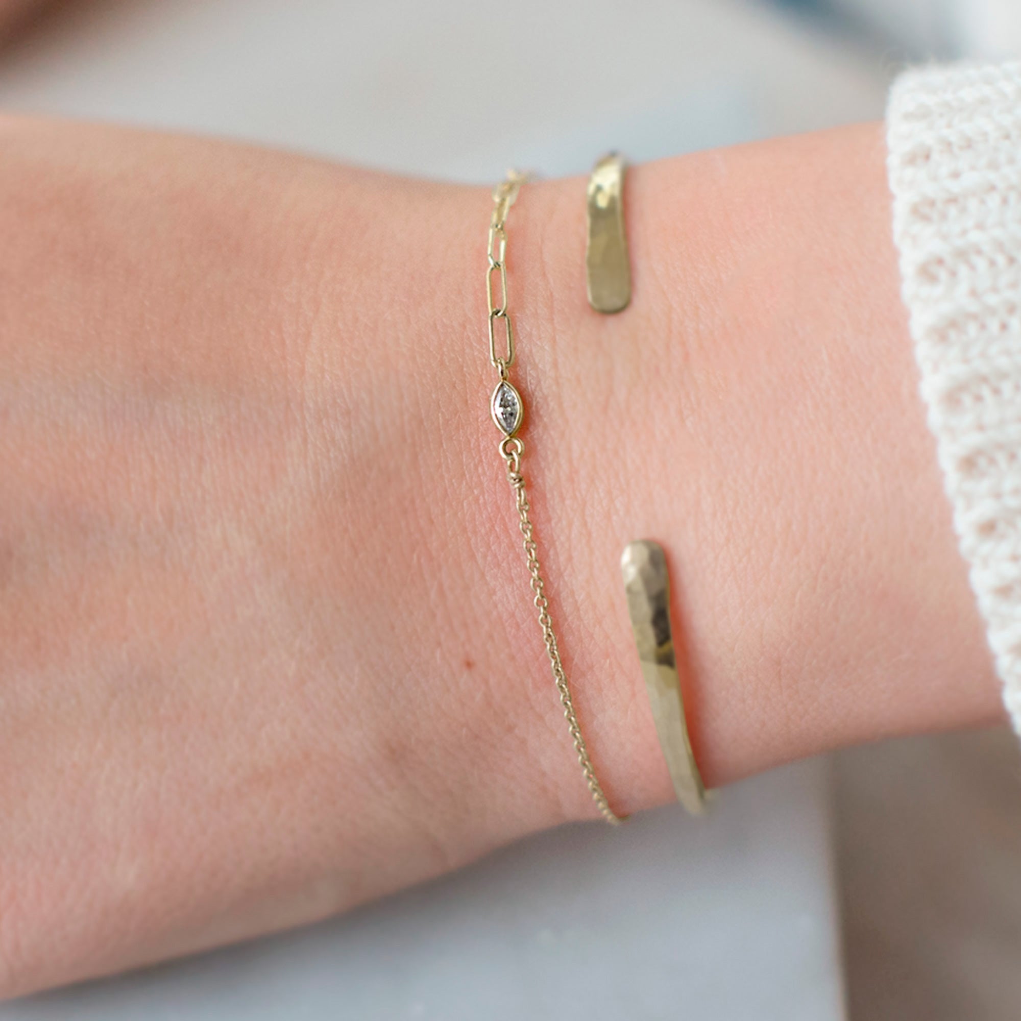 Alexis Russell Bracelets / Anklets The Asymmetrical Diamond Eye Bracelet | Yellow, Rose or White Gold
