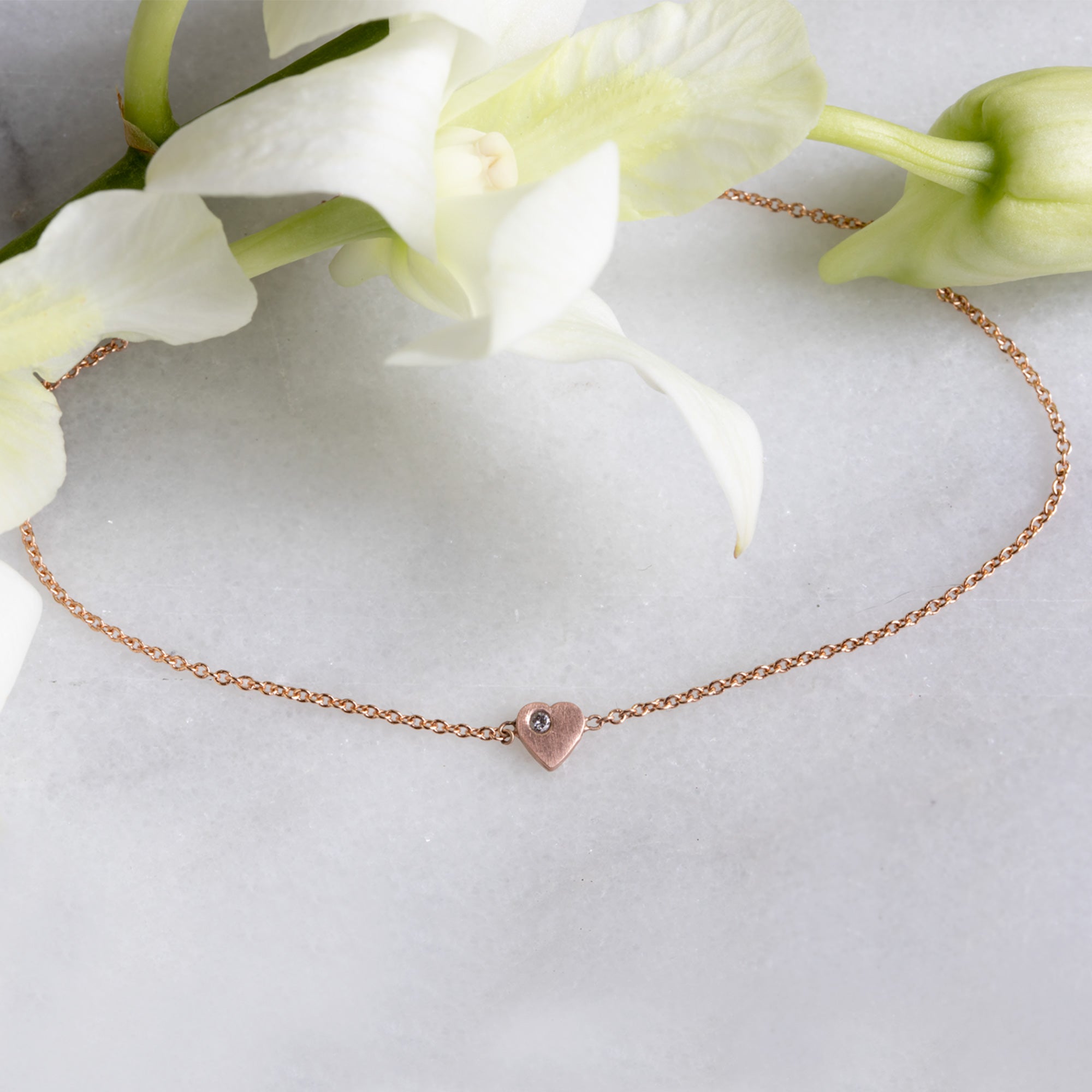 Alexis Russell Bracelets / Anklets The Sweetheart White Diamond Bracelet | Yellow, Rose or Sterling Silver
