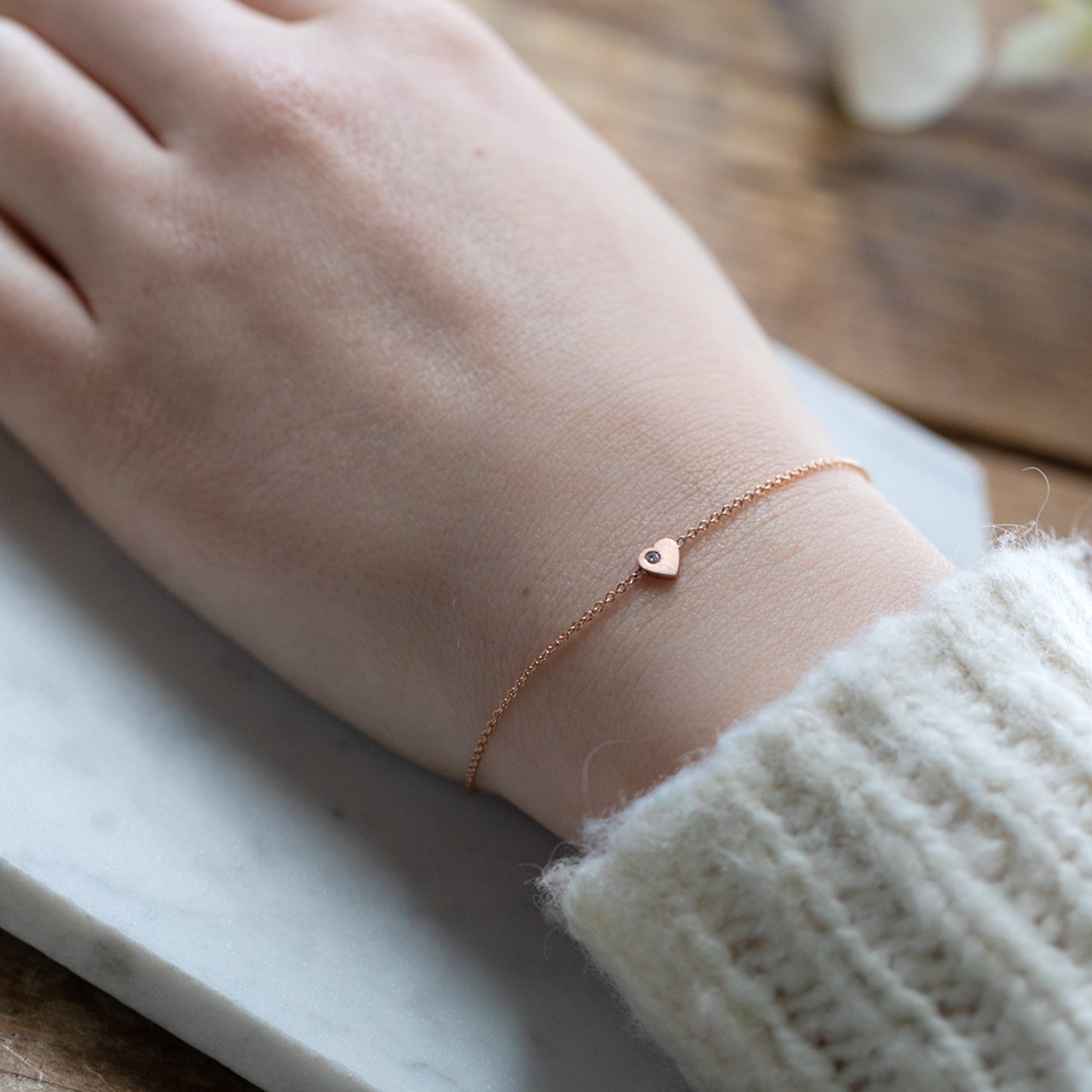 Alexis Russell Bracelets / Anklets The Sweetheart White Diamond Bracelet | Yellow, Rose or Sterling Silver