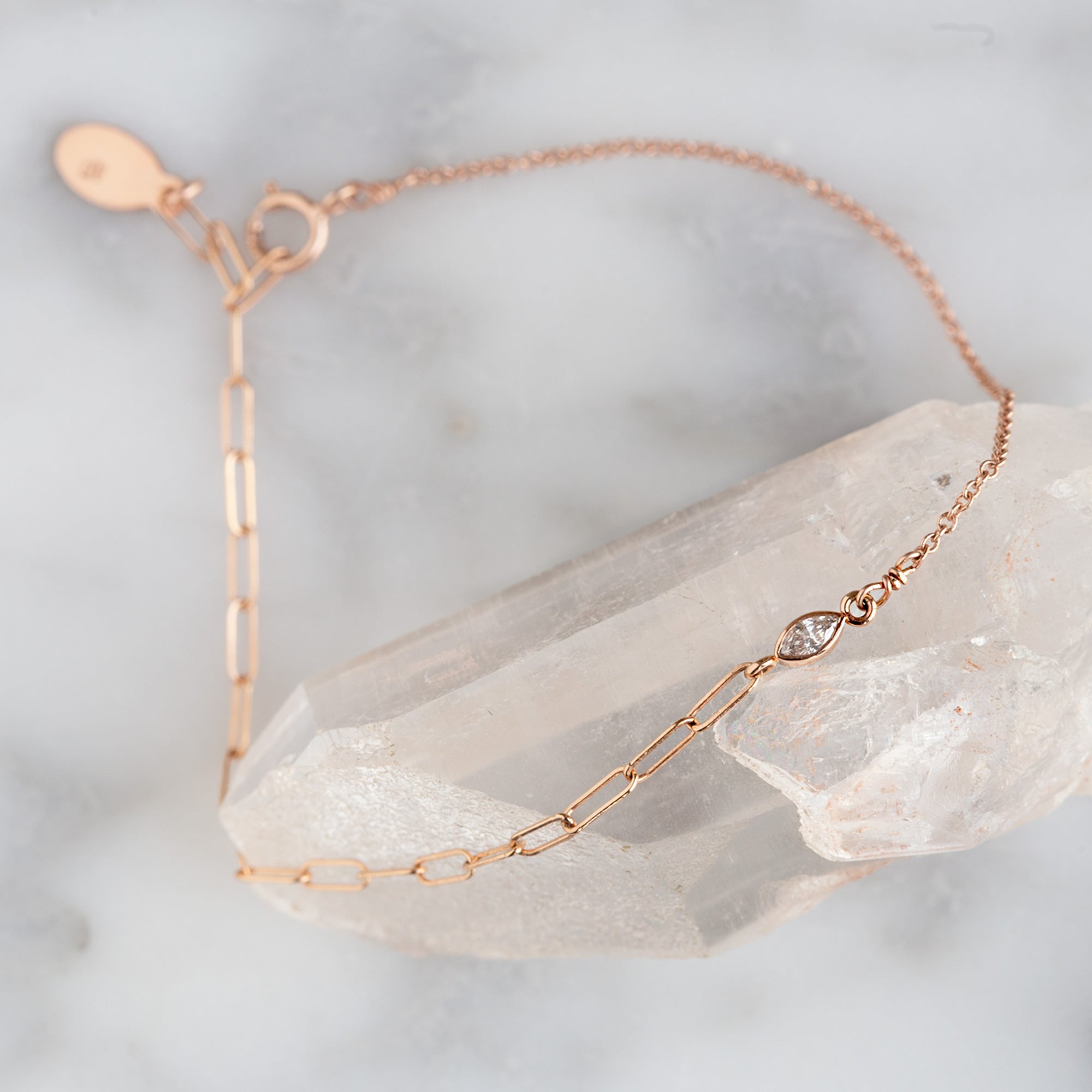 Alexis Russell Bracelets / Anklets The Asymmetrical Diamond Eye Bracelet | Yellow, Rose or White Gold