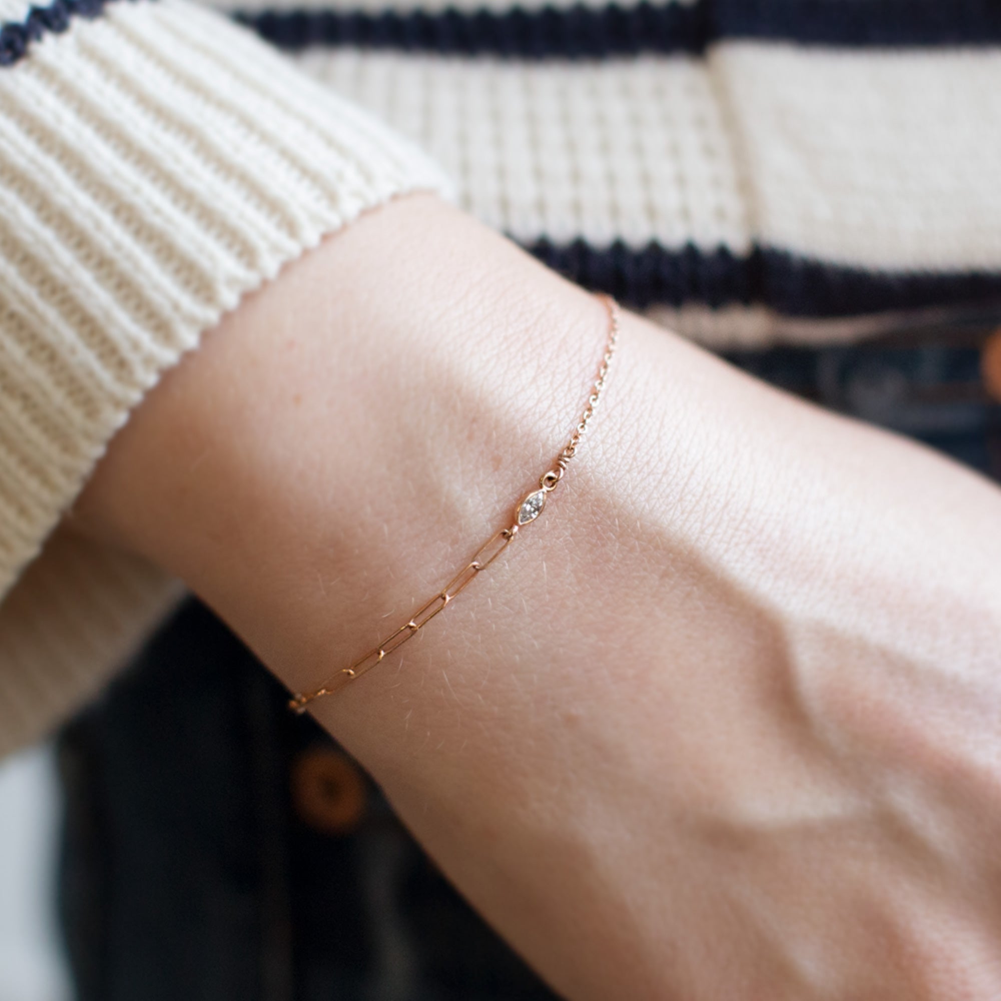 Alexis Russell Bracelets / Anklets The Asymmetrical Diamond Eye Bracelet | Yellow, Rose or White Gold