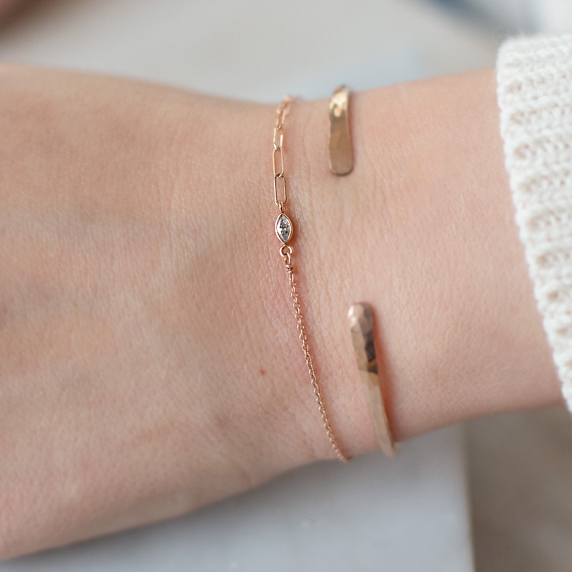 Alexis Russell Bracelets / Anklets The Asymmetrical Diamond Eye Bracelet | Yellow, Rose or White Gold