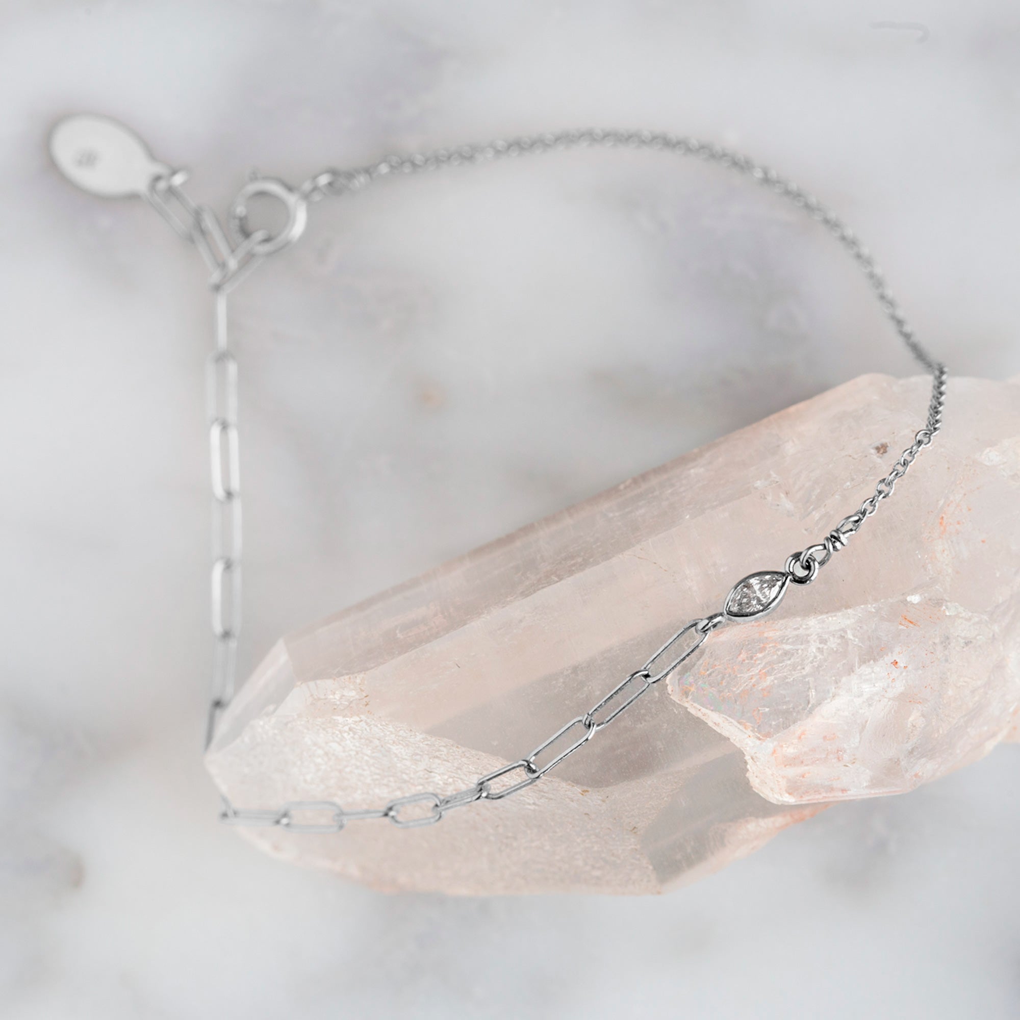 Alexis Russell Bracelets / Anklets The Asymmetrical Diamond Eye Bracelet | White Gold