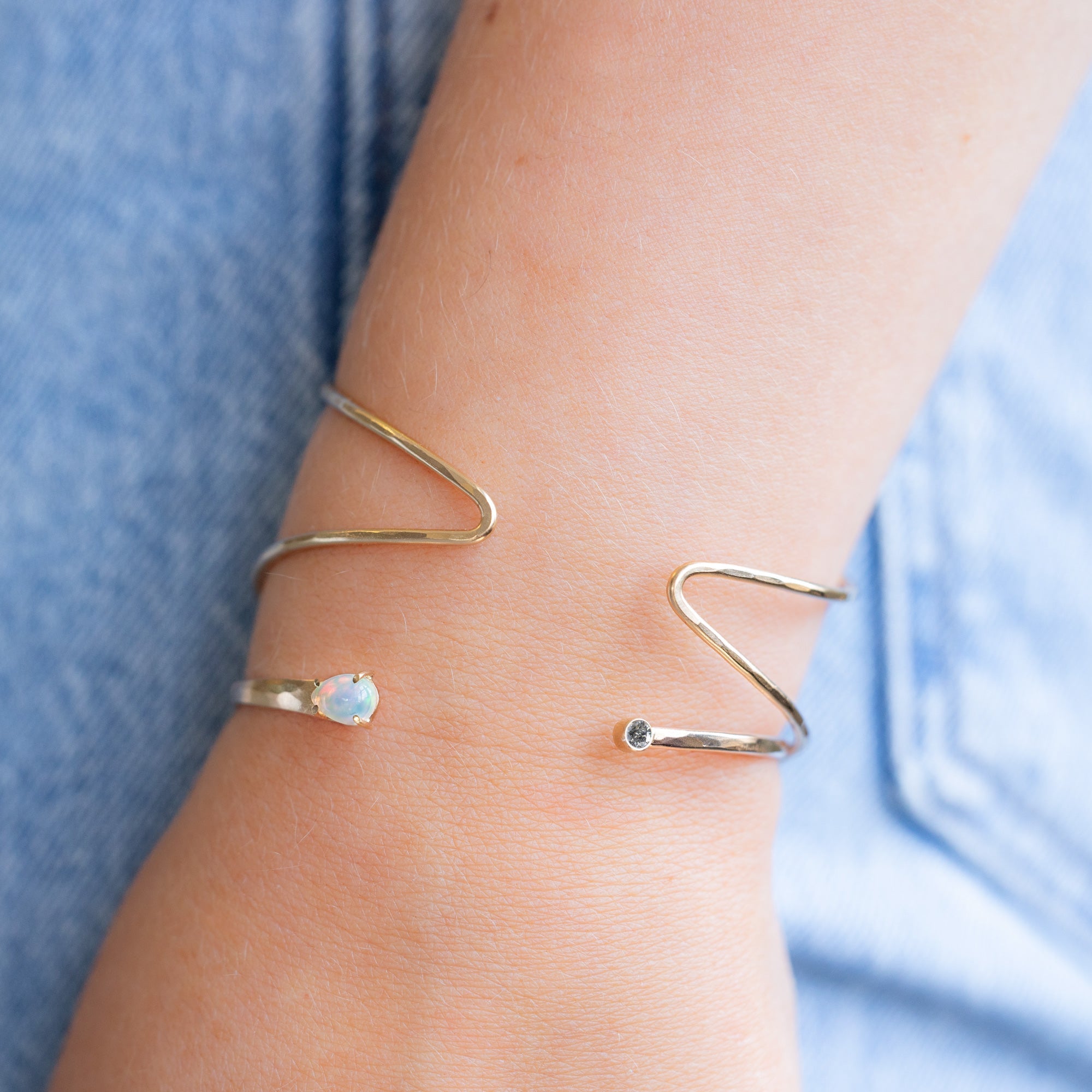 Alexis Russell Bracelets / Anklets The Arrow Cuff Bracelet | Yellow, Rose or Sterling Silver
