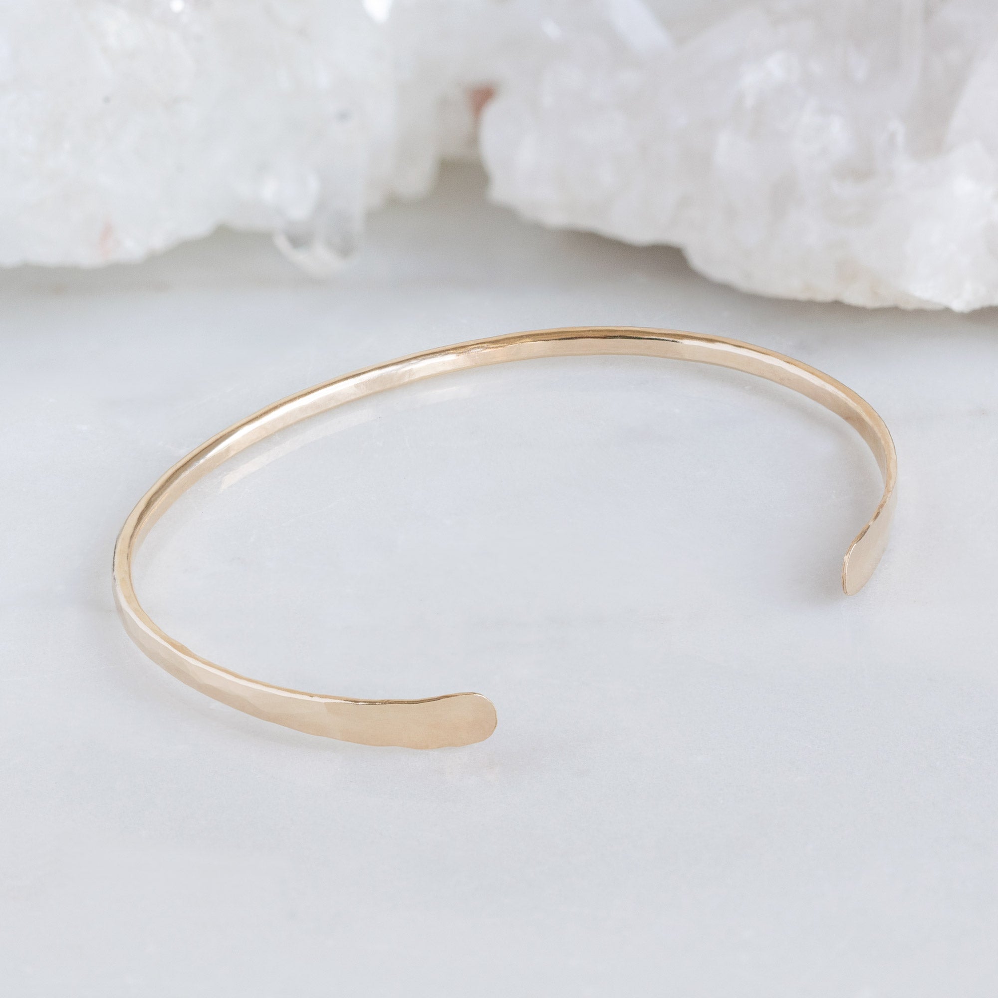 Alexis Russell Bracelets / Anklets The Hammered Open Cuff Bracelet | Yellow, Rose or Sterling Silver