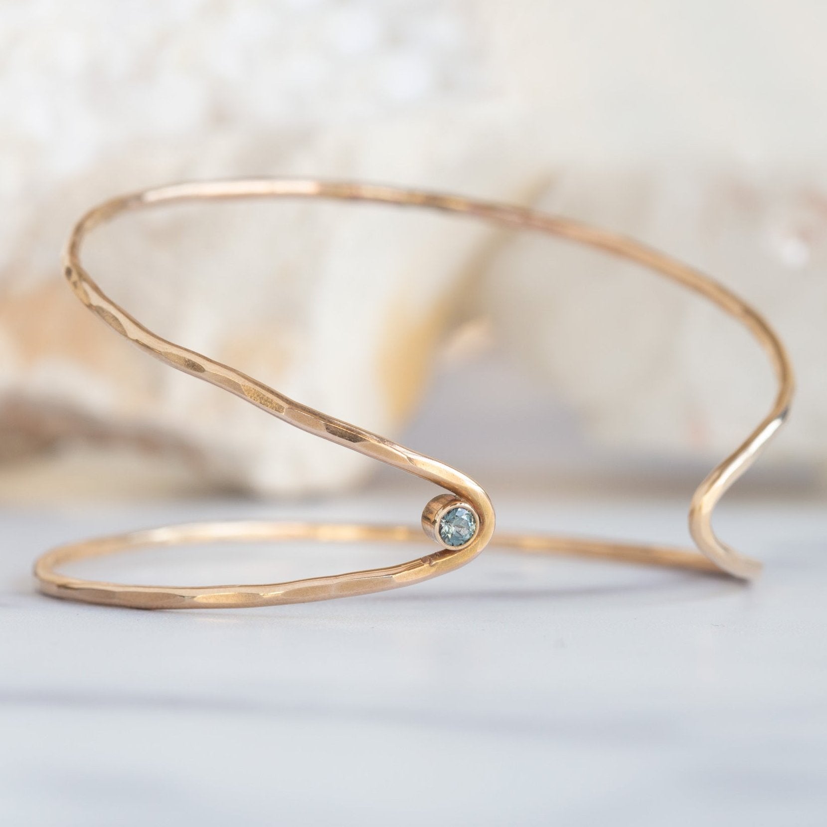 Alexis Russell Bracelets / Anklets The Sapphire Arrow Cuff Bracelet | Yellow, Rose or Sterling Silver