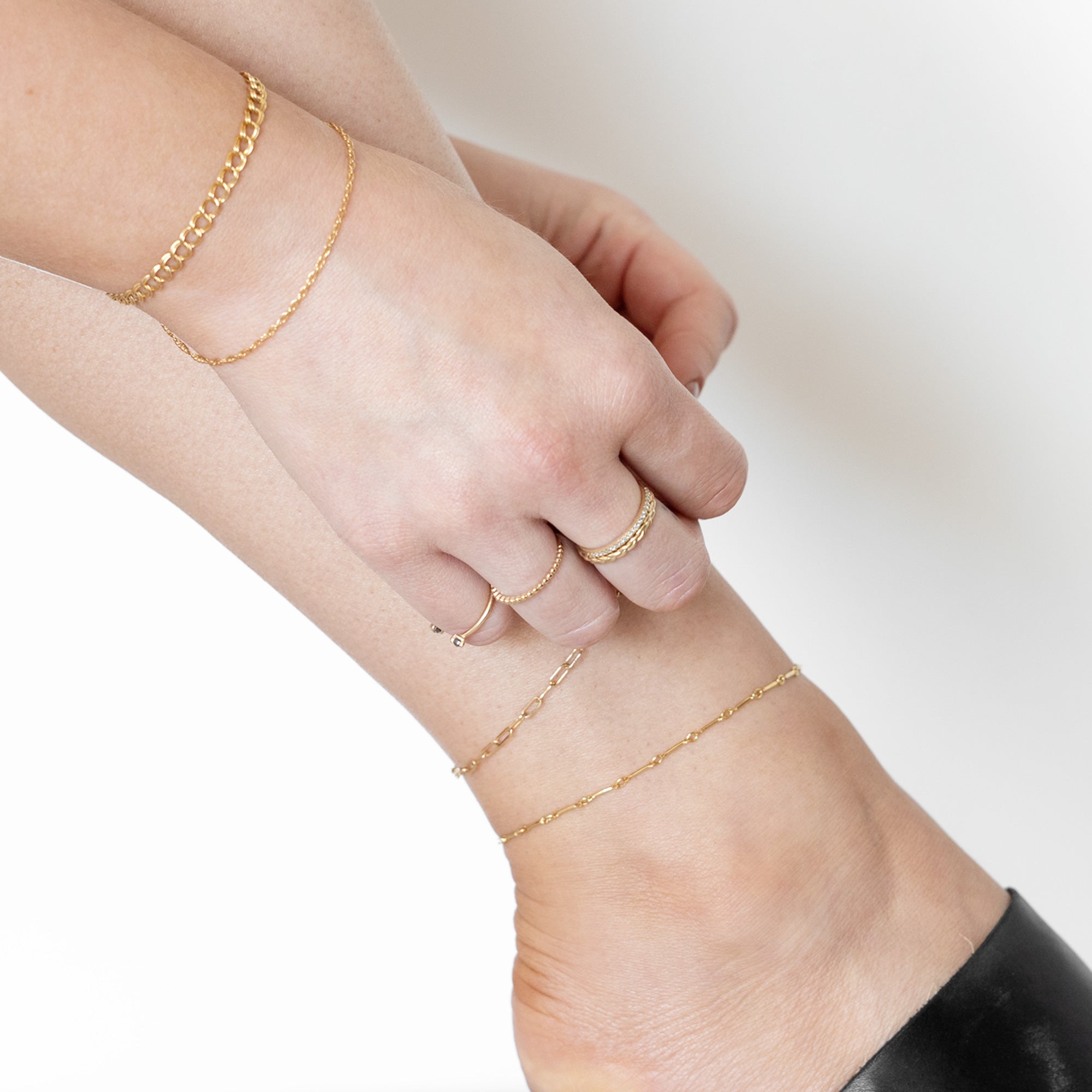 Alexis Russell Bracelets / Anklets The Bar Chain Anklet | Yellow Gold