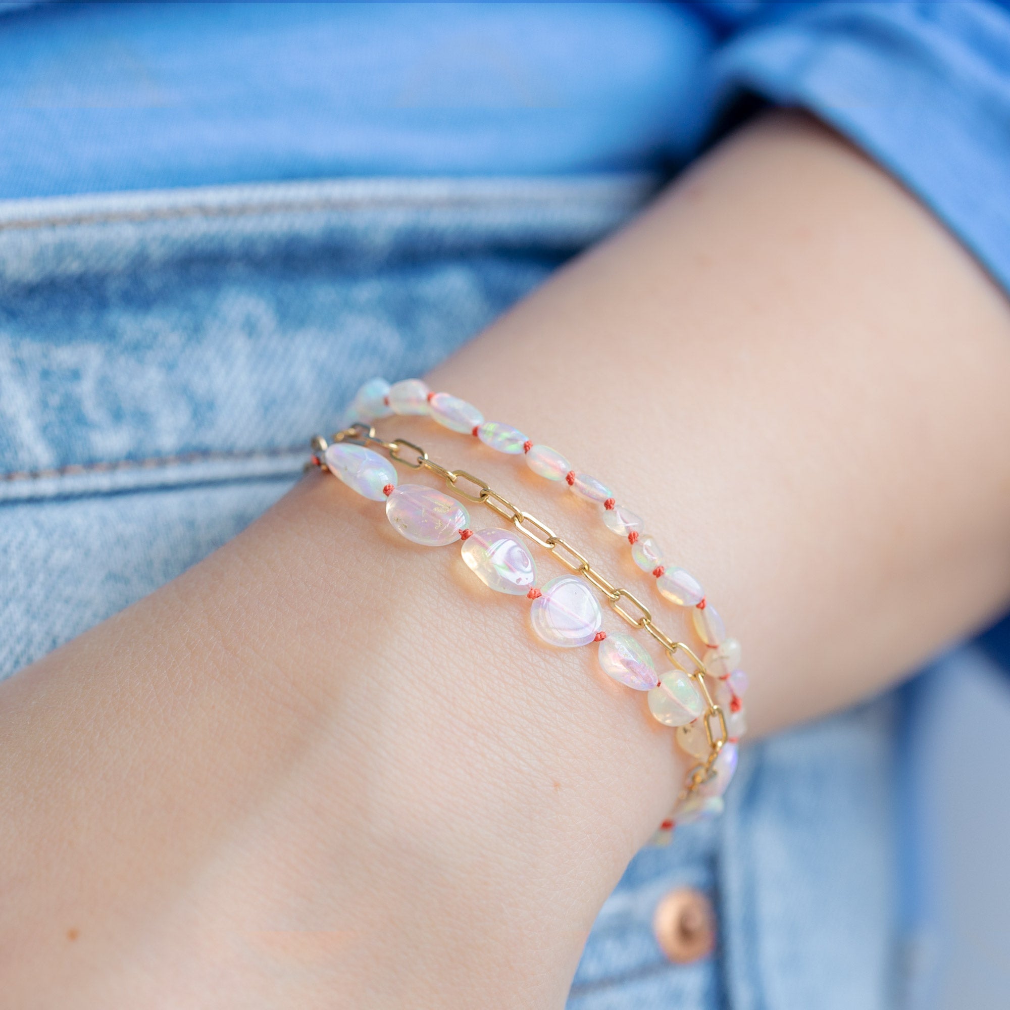 Alexis Russell Bracelets / Anklets The Knotted Opal Bracelet | Yellow Gold