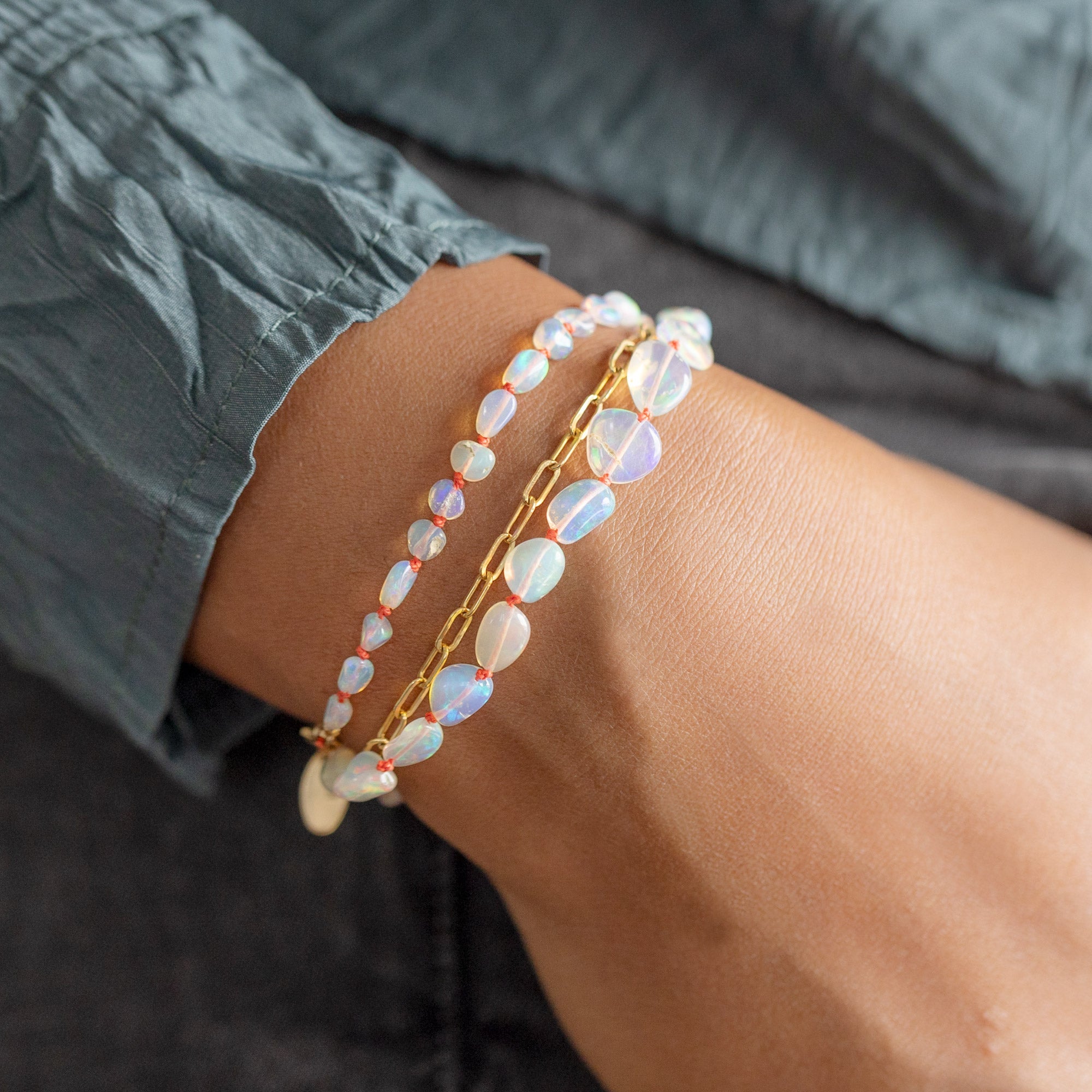 Alexis Russell Bracelets / Anklets The Knotted Opal Bracelet | Yellow Gold