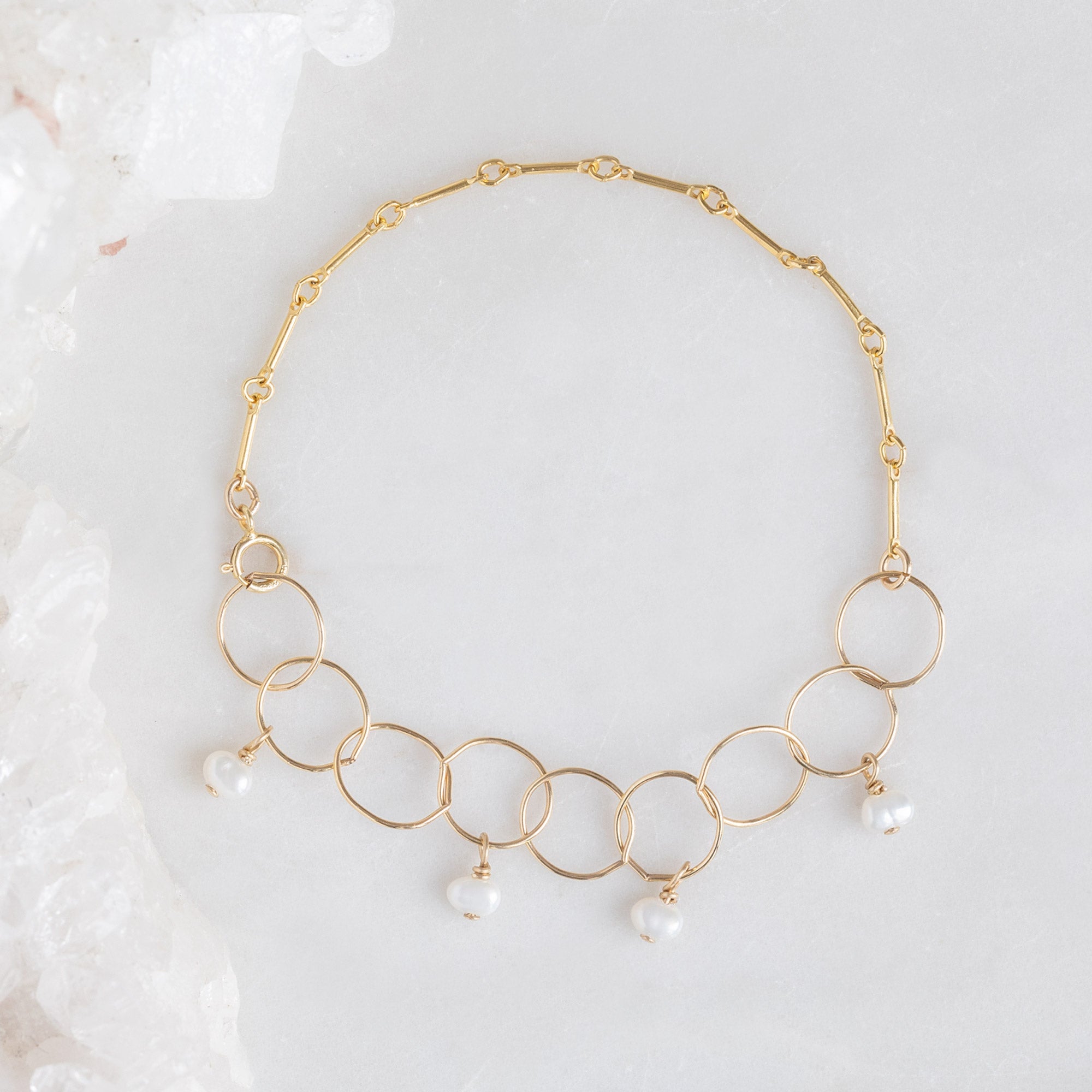 Alexis Russell Bracelets / Anklets The Pearl Party Chain Bracelet | Yellow Gold