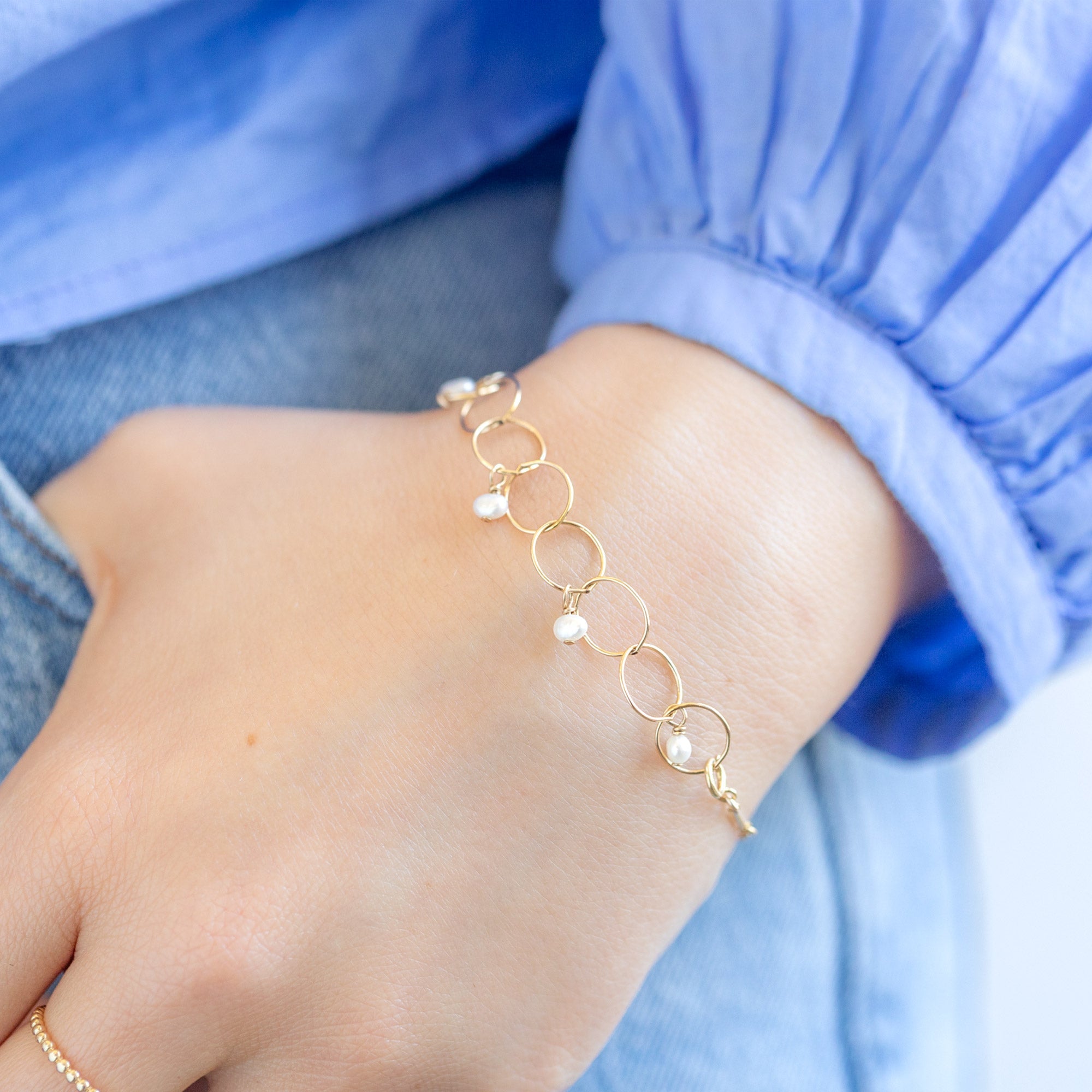 Alexis Russell Bracelets / Anklets The Pearl Party Chain Bracelet | Yellow Gold