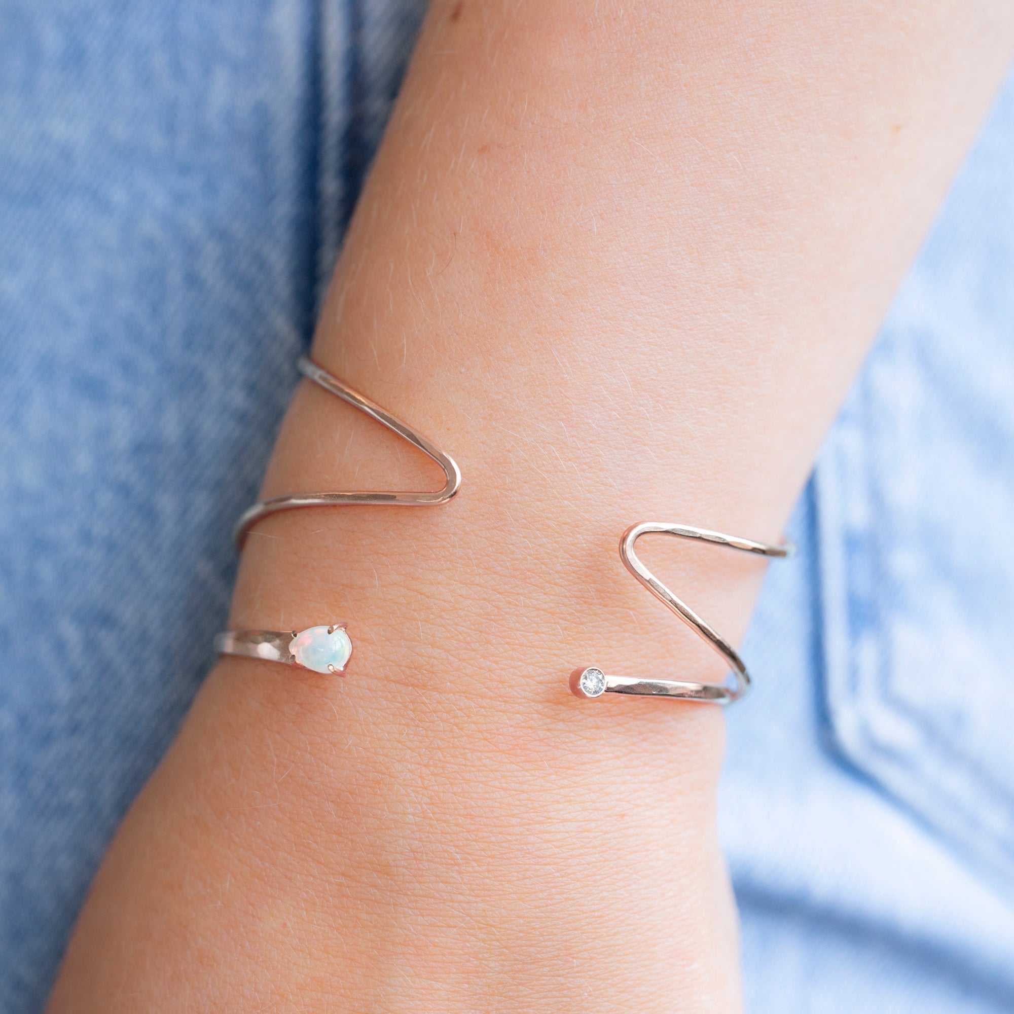 Alexis Russell Bracelets / Anklets The Arrow Cuff Bracelet | Yellow, Rose or Sterling Silver