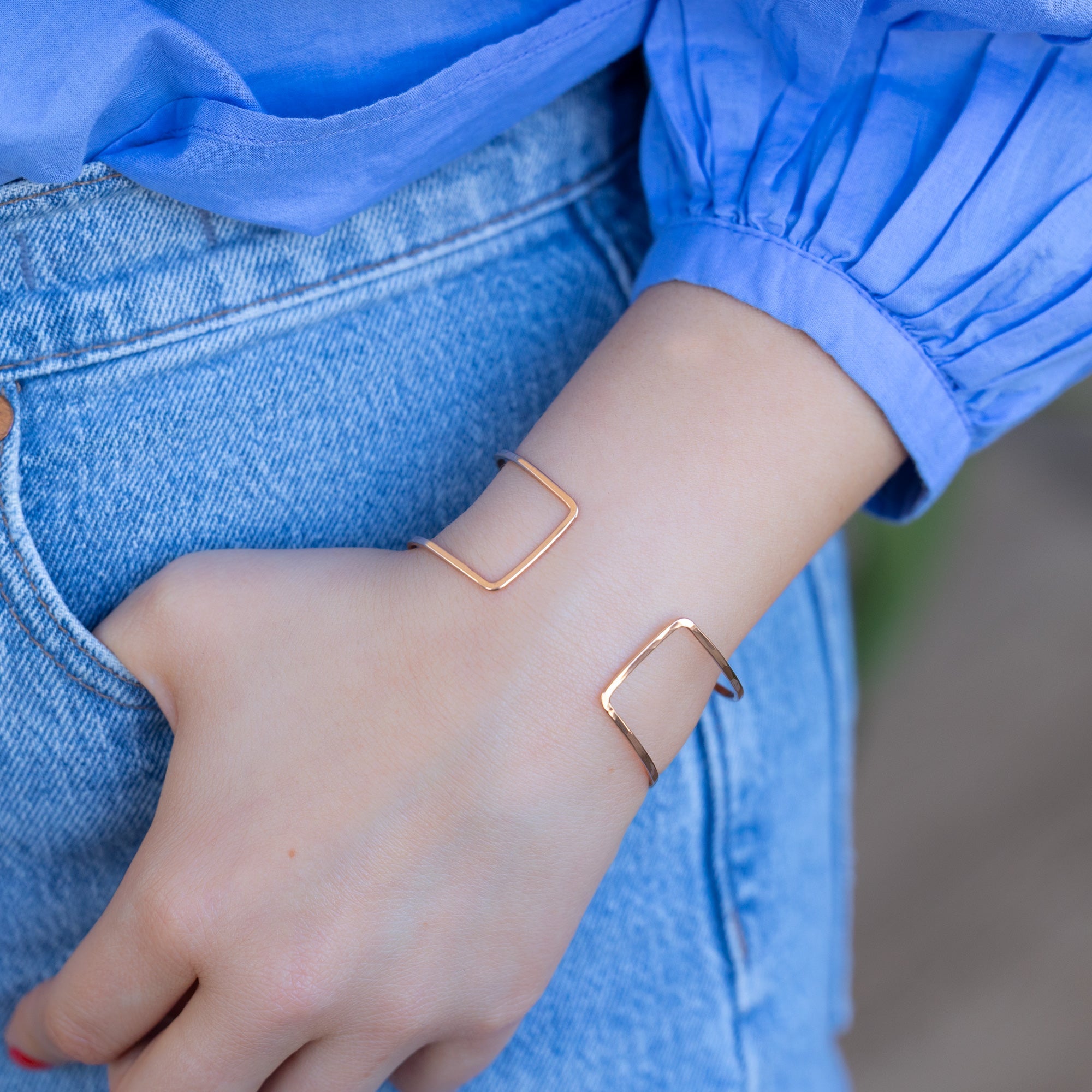 Alexis Russell Bracelets / Anklets The Column Cuff Bracelet | Yellow, Rose or Sterling Silver