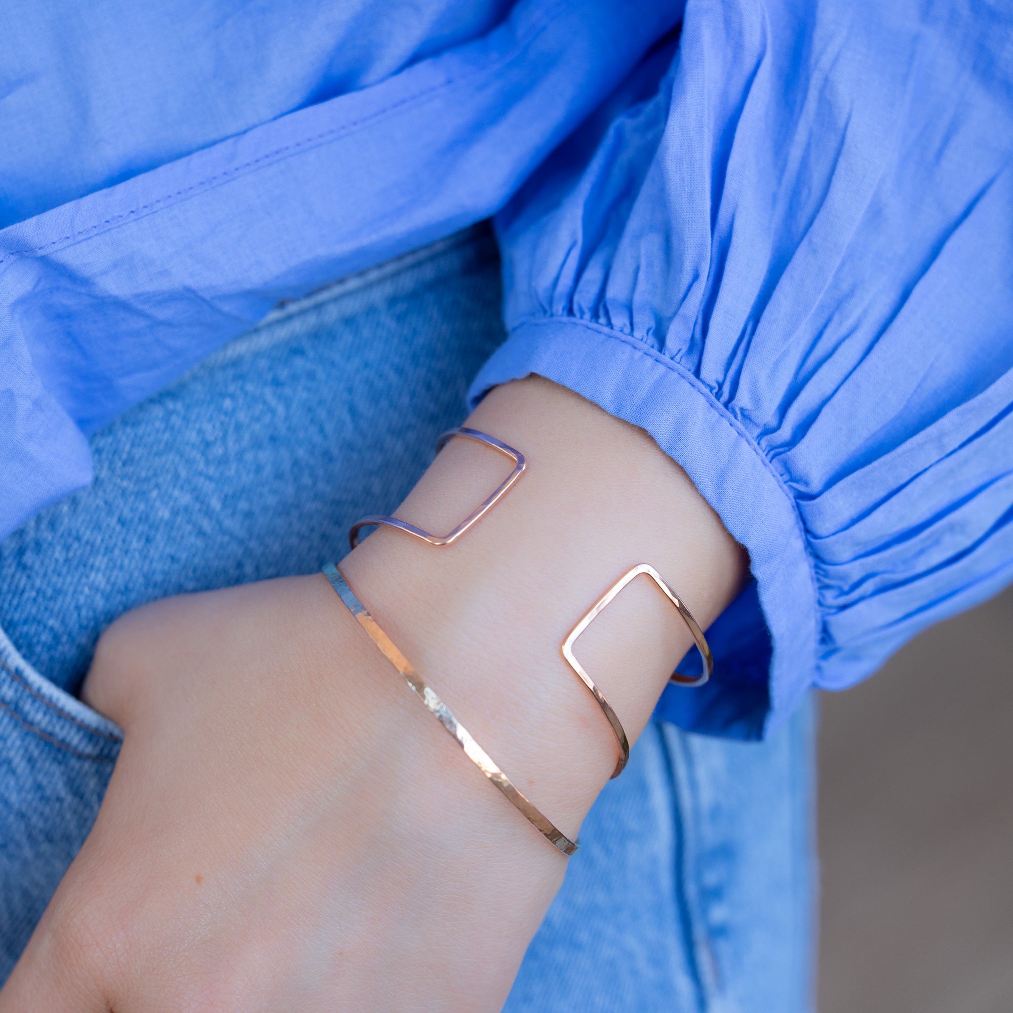 Alexis Russell Bracelets / Anklets The Column Cuff Bracelet | Yellow, Rose or Sterling Silver