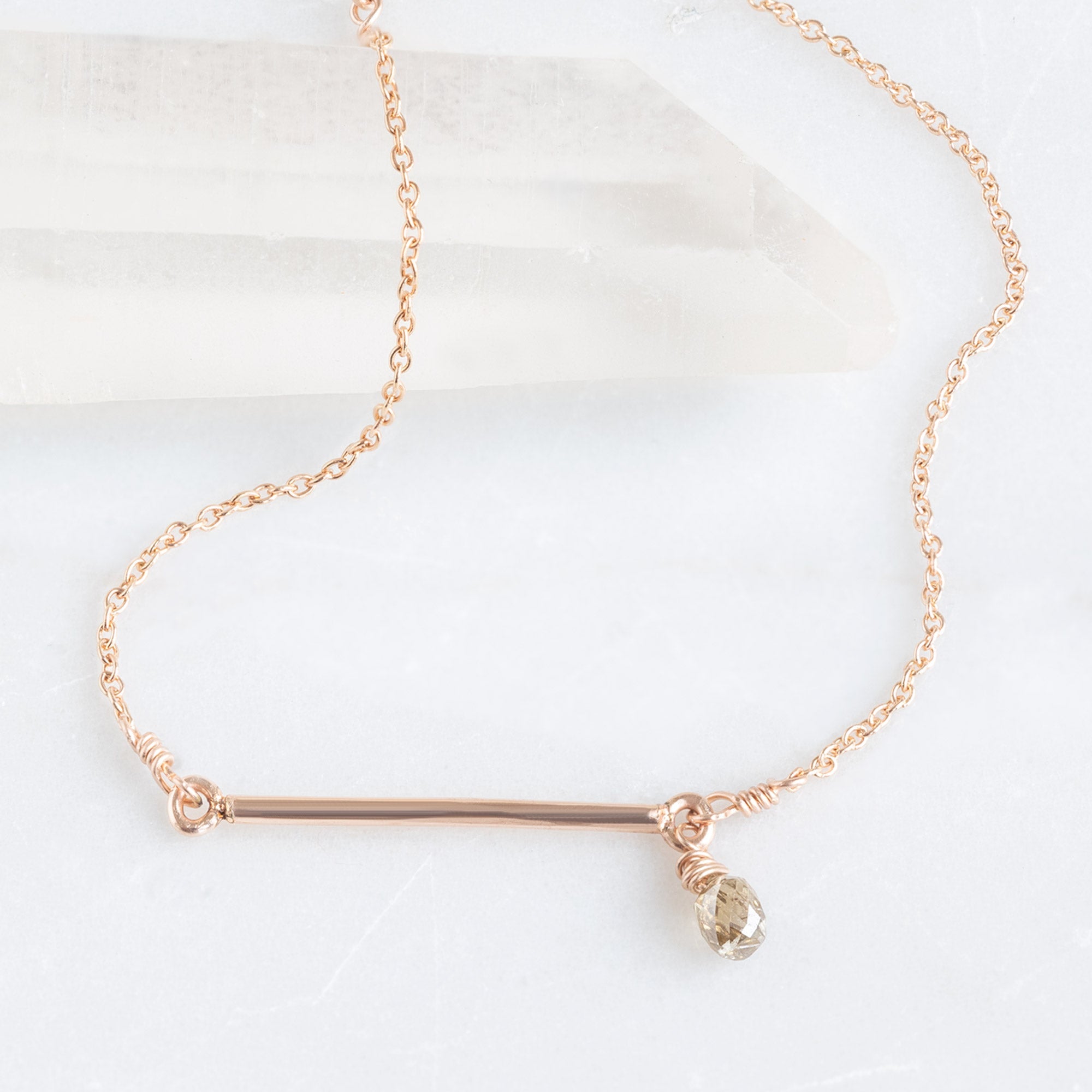 Alexis Russell Bracelets / Anklets The Champagne Diamond Briolette Bar Bracelet | Yellow or Rose Gold