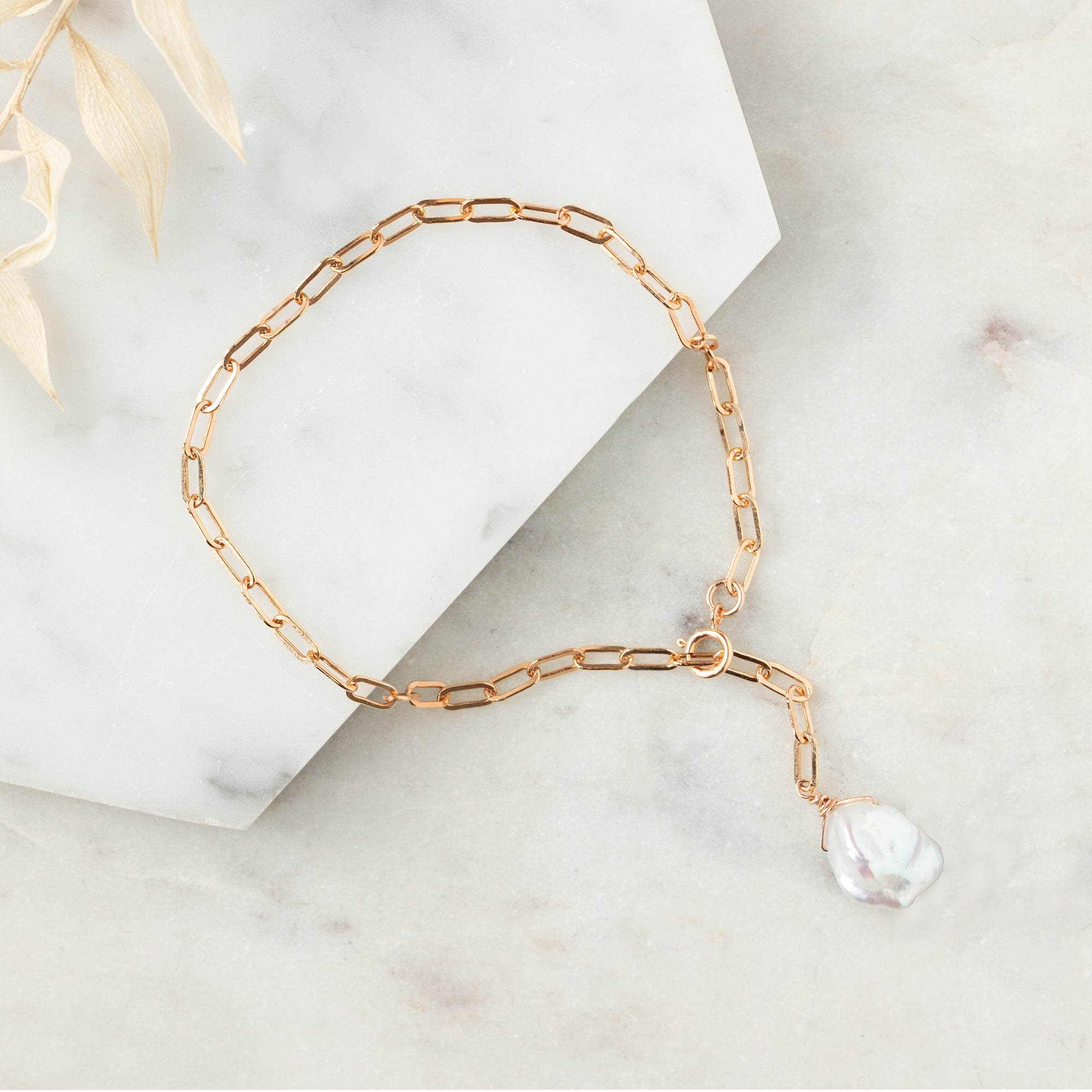 Alexis Russell Bracelets / Anklets The Keshi Pearl Bracelet | Yellow, Rose or Sterling Silver