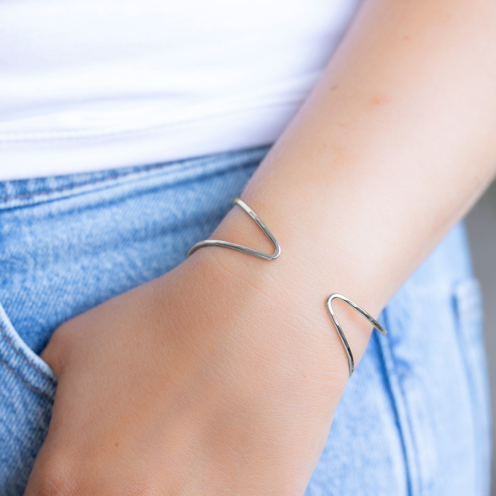 Alexis Russell Bracelets / Anklets The Arrow Cuff Bracelet | Yellow, Rose or Sterling Silver