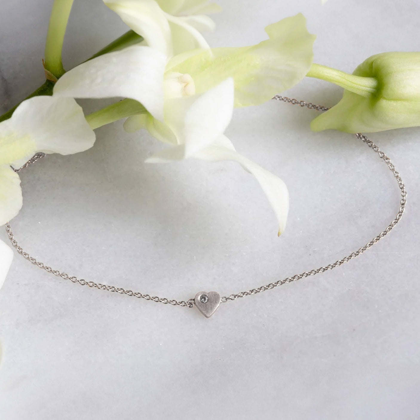 Alexis Russell Bracelets / Anklets The Sweetheart White Diamond Bracelet | Yellow, Rose or Sterling Silver