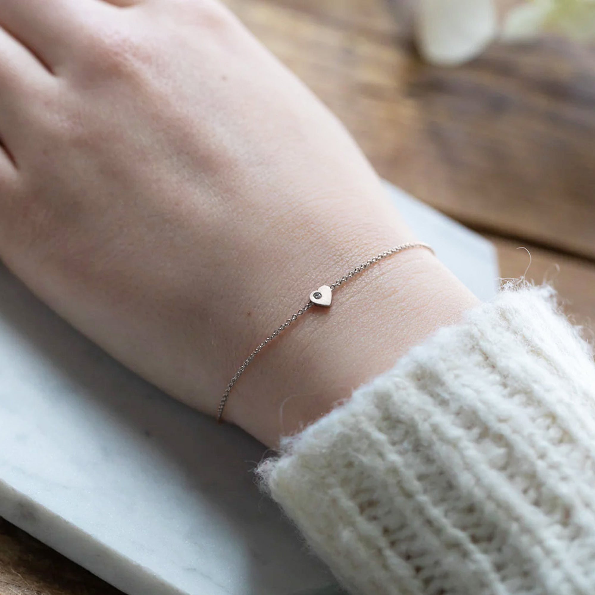 Alexis Russell Bracelets / Anklets The Sweetheart White Diamond Bracelet | Yellow, Rose or Sterling Silver