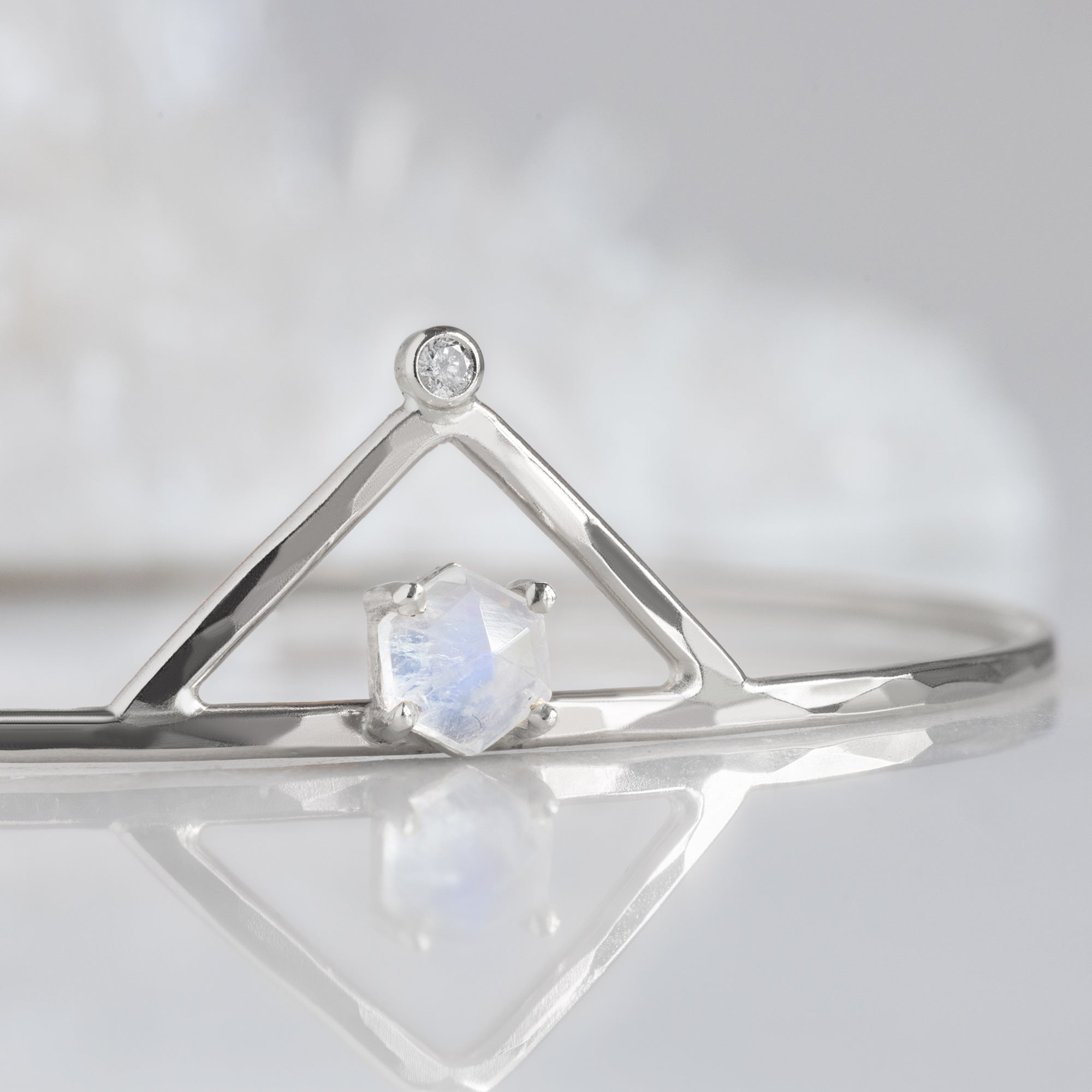Alexis Russell Bracelets / Anklets The Moonstone + Diamond Crown Bracelet | Yellow, Rose or Sterling Silver