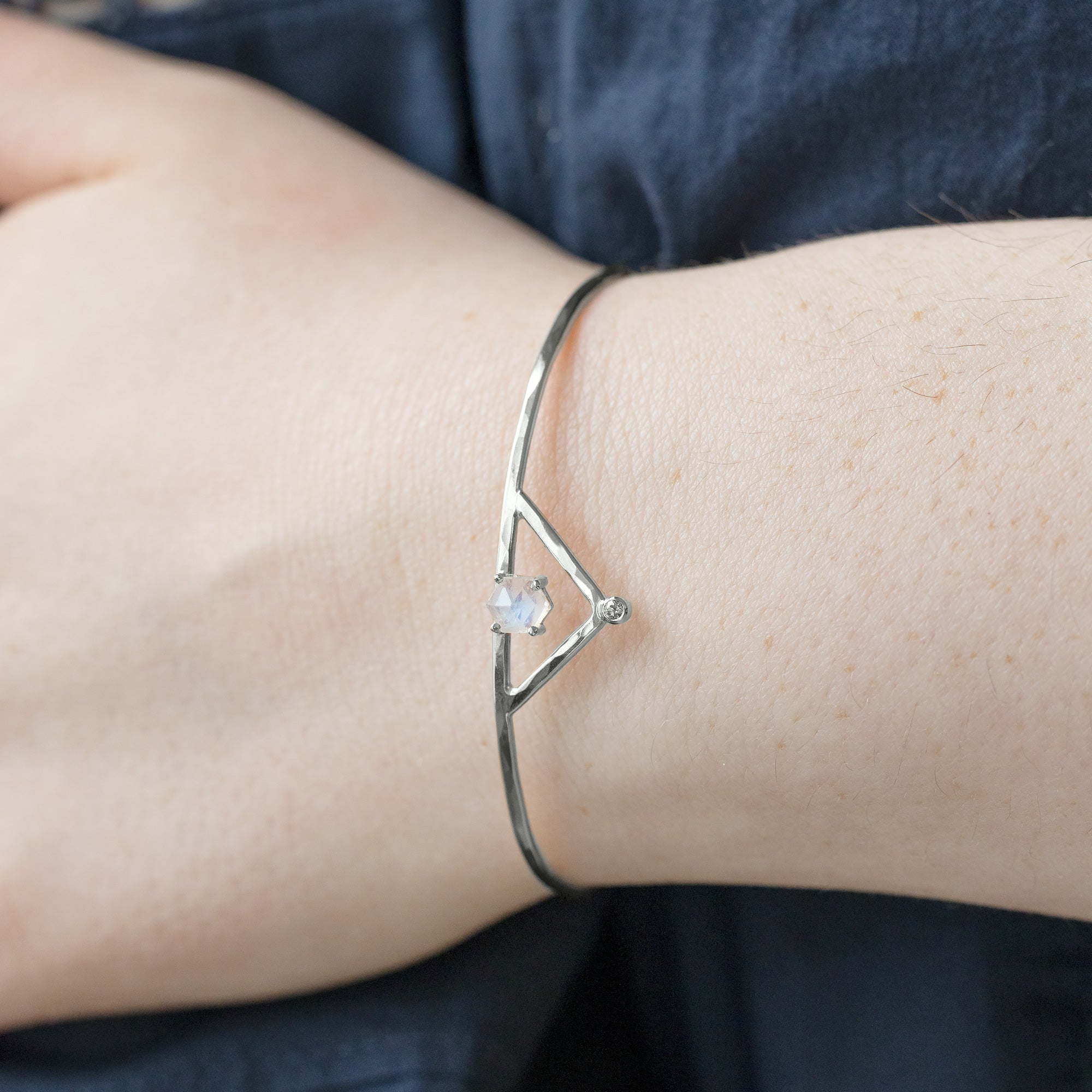 Alexis Russell Bracelets / Anklets The Moonstone + Diamond Crown Bracelet | Yellow, Rose or Sterling Silver