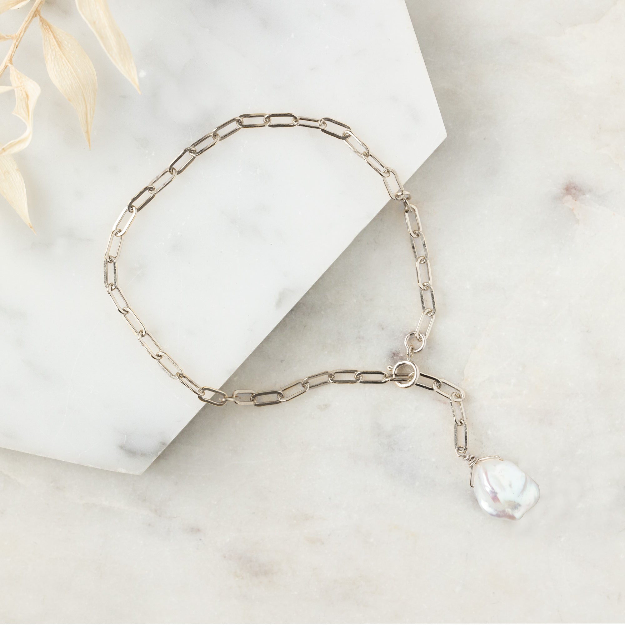 Alexis Russell Bracelets / Anklets The Keshi Pearl Bracelet | Sterling Silver