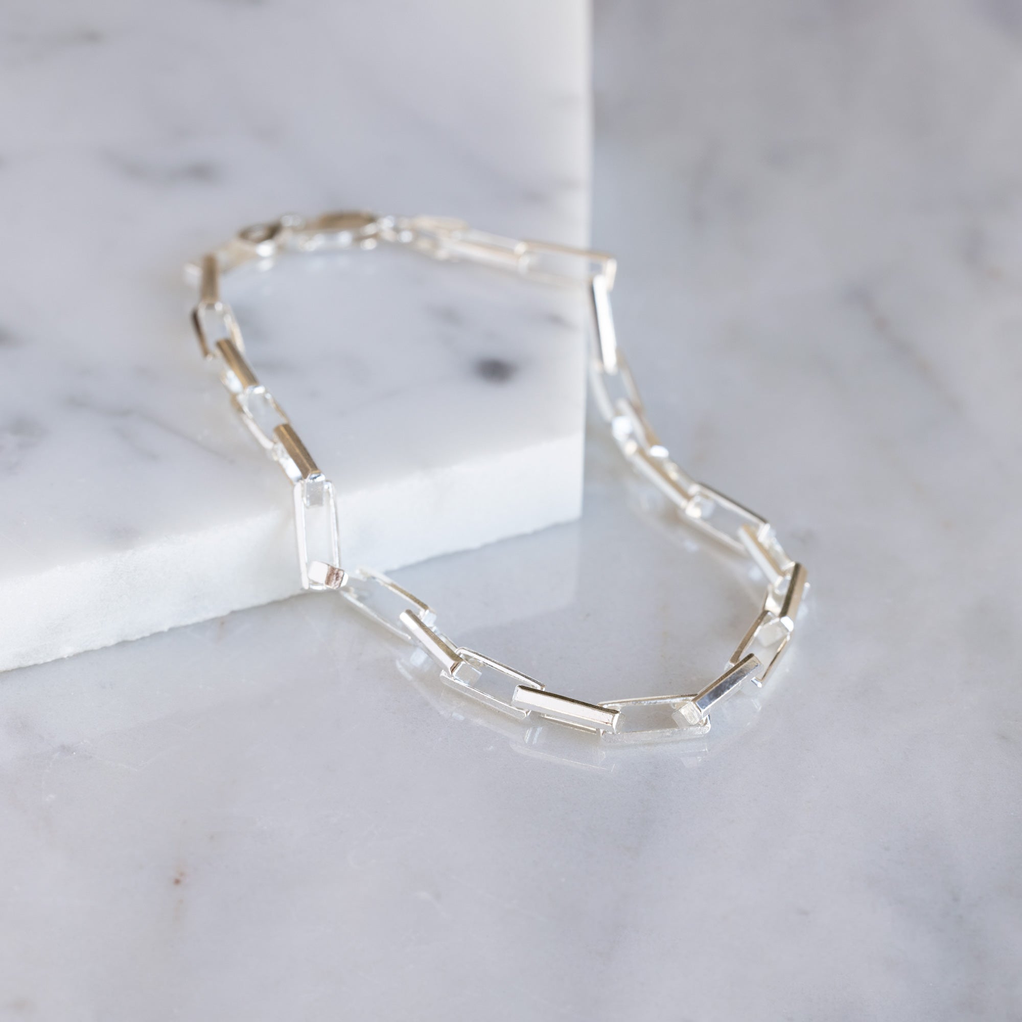 Alexis Russell Bracelets / Anklets The Men's Drawn Cable Chain Bracelet | Sterling Silver