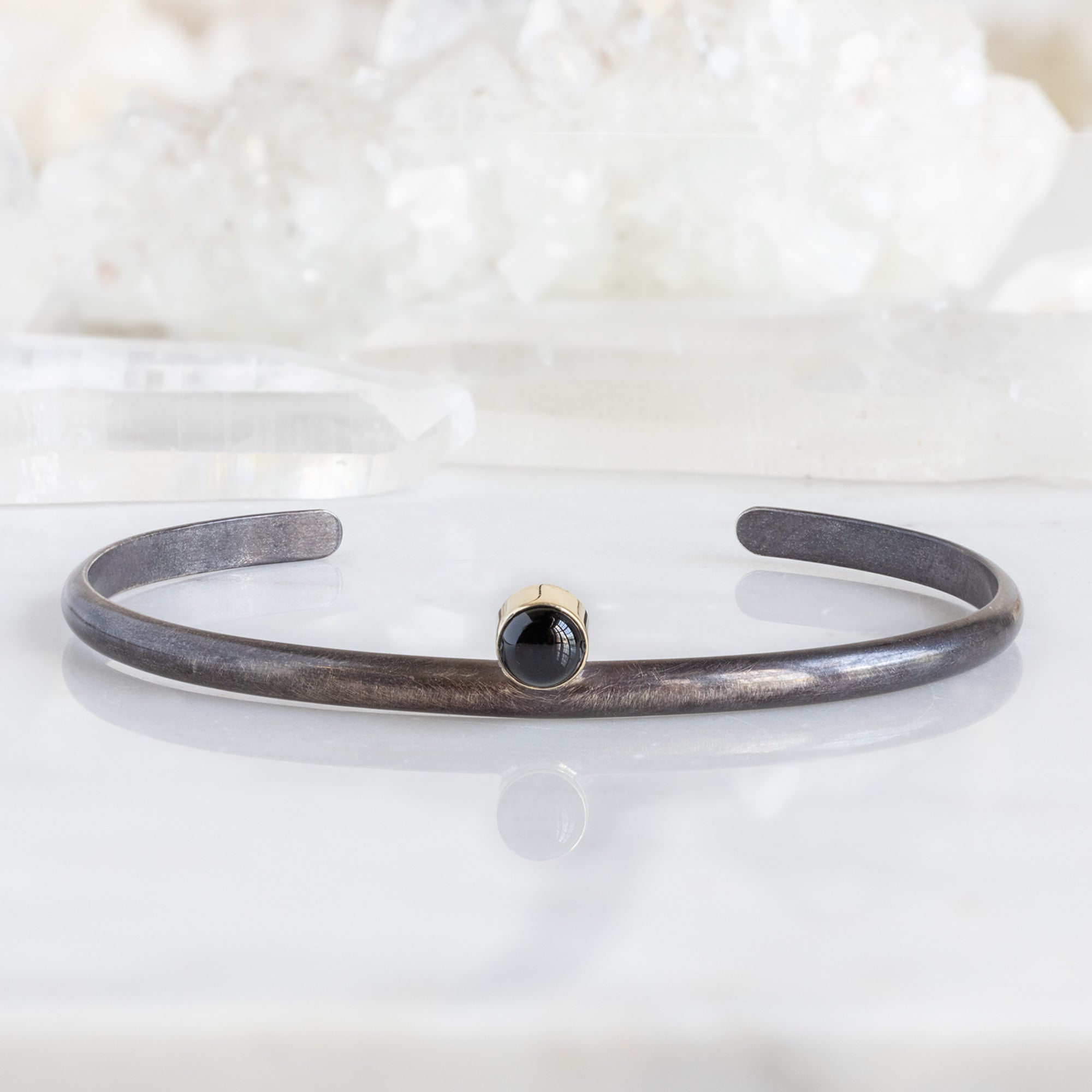 Alexis Russell Bracelets / Anklets The Onyx Cuff Bracelet | Oxidized Sterling Silver