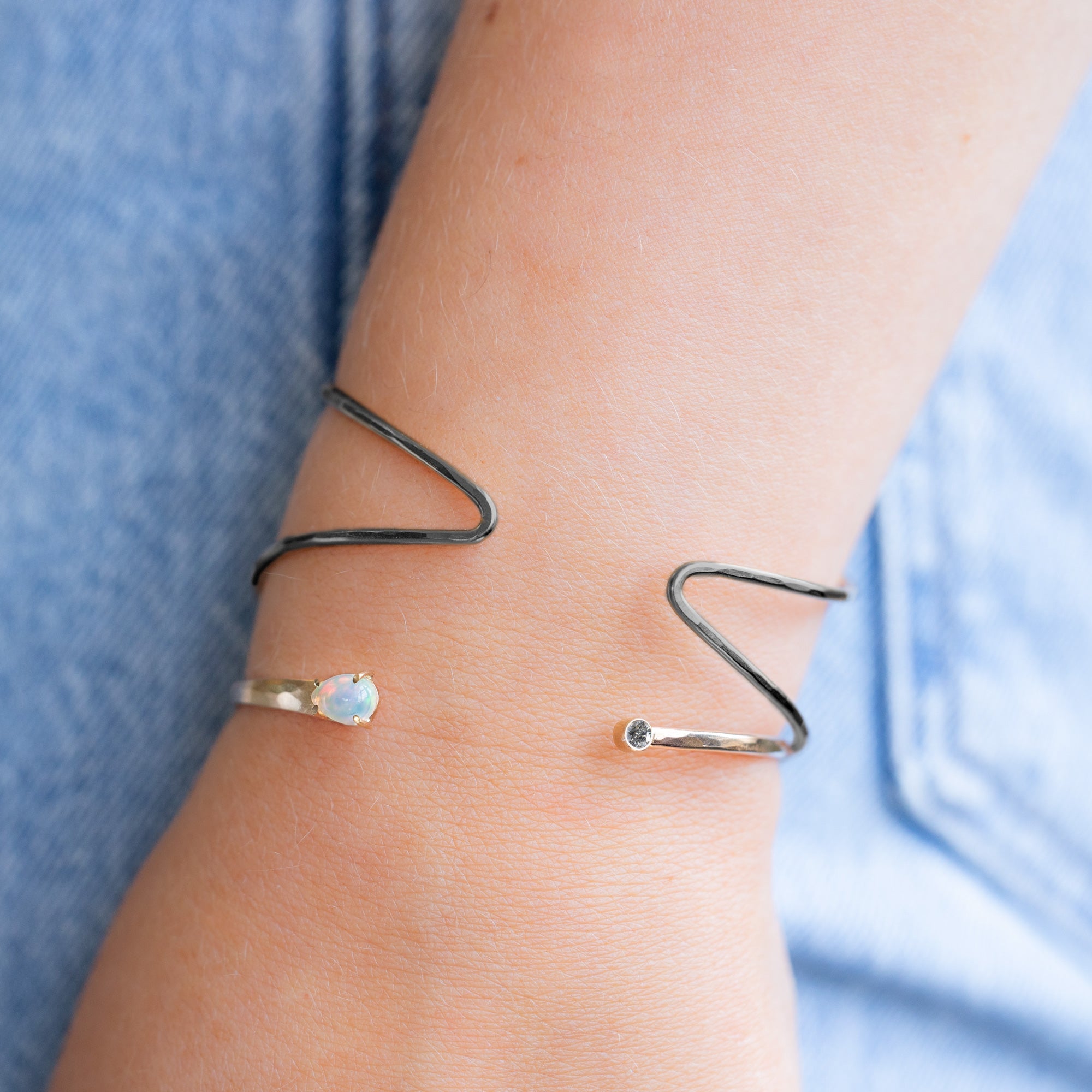 Alexis Russell Bracelets / Anklets The Arrow Cuff Bracelet | Yellow, Rose or Sterling Silver