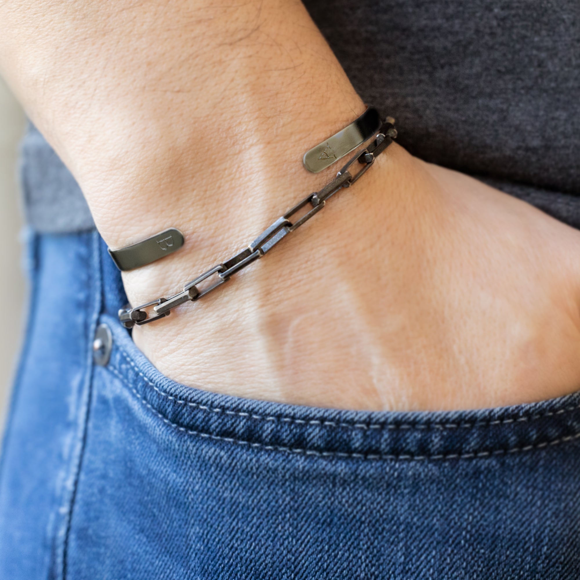 Alexis Russell Bracelets / Anklets Custom Men's Cuff Bracelet | Sterling Silver