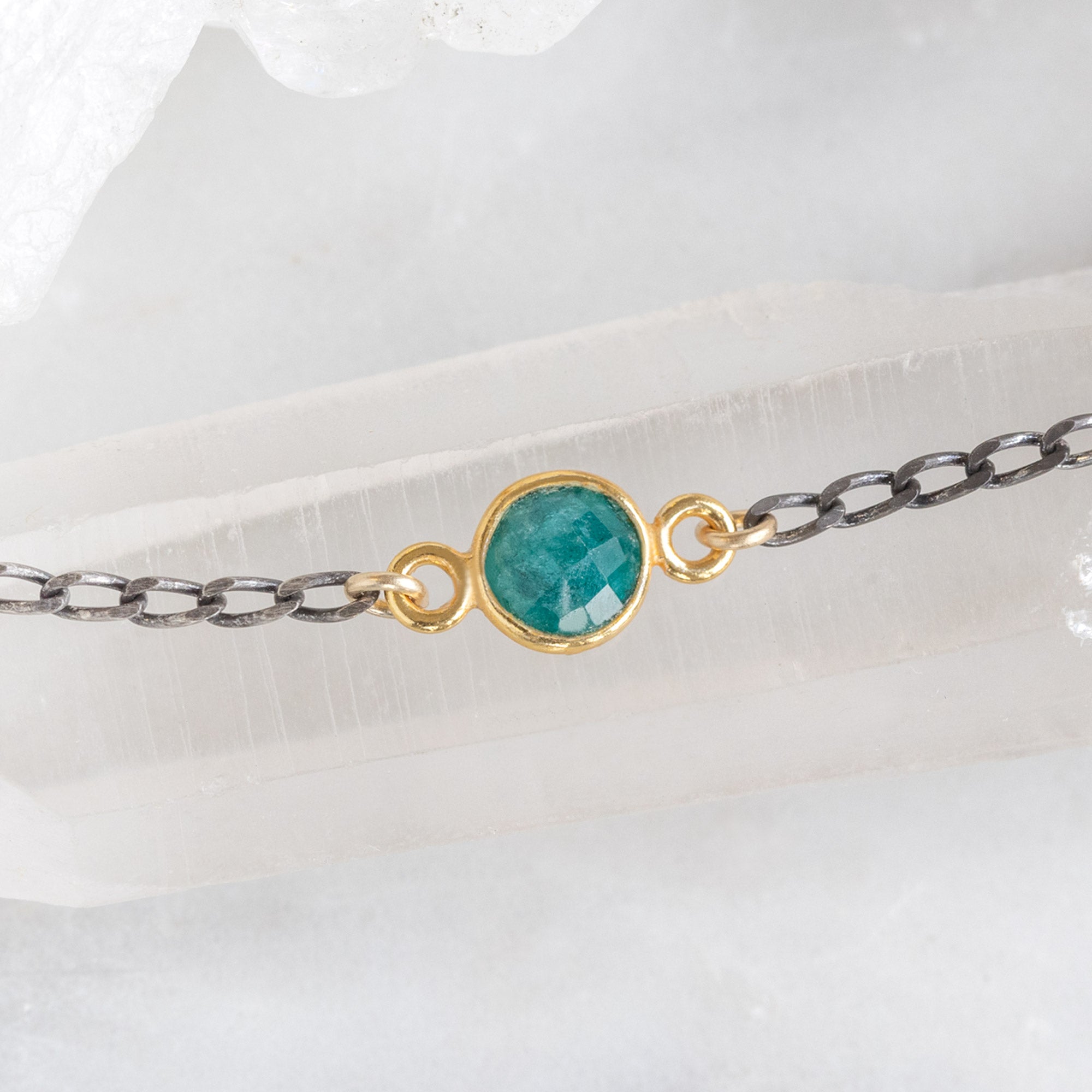 Alexis Russell Bracelets / Anklets The Simple Emerald Gemstone Bracelet | Sterling Silver