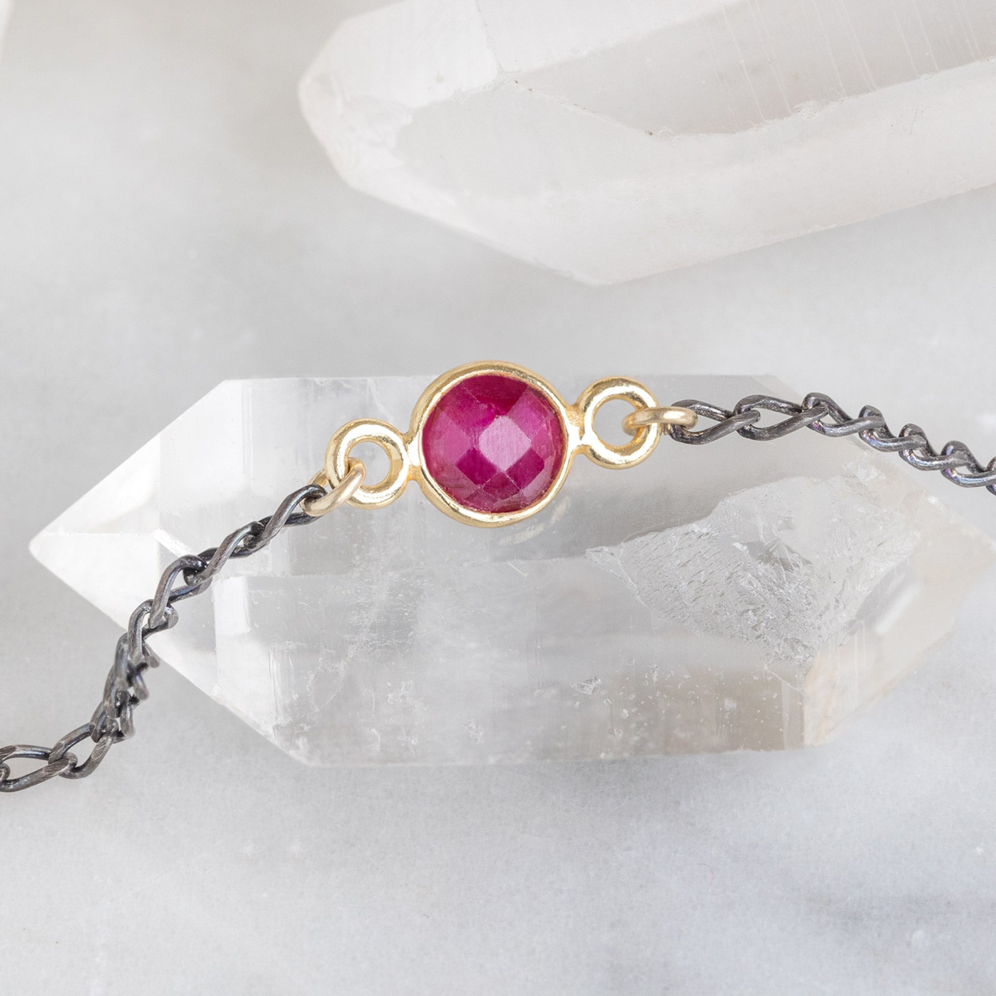 Alexis Russell Bracelets / Anklets The Simple Ruby Gemstone Bracelet | Sterling Silver