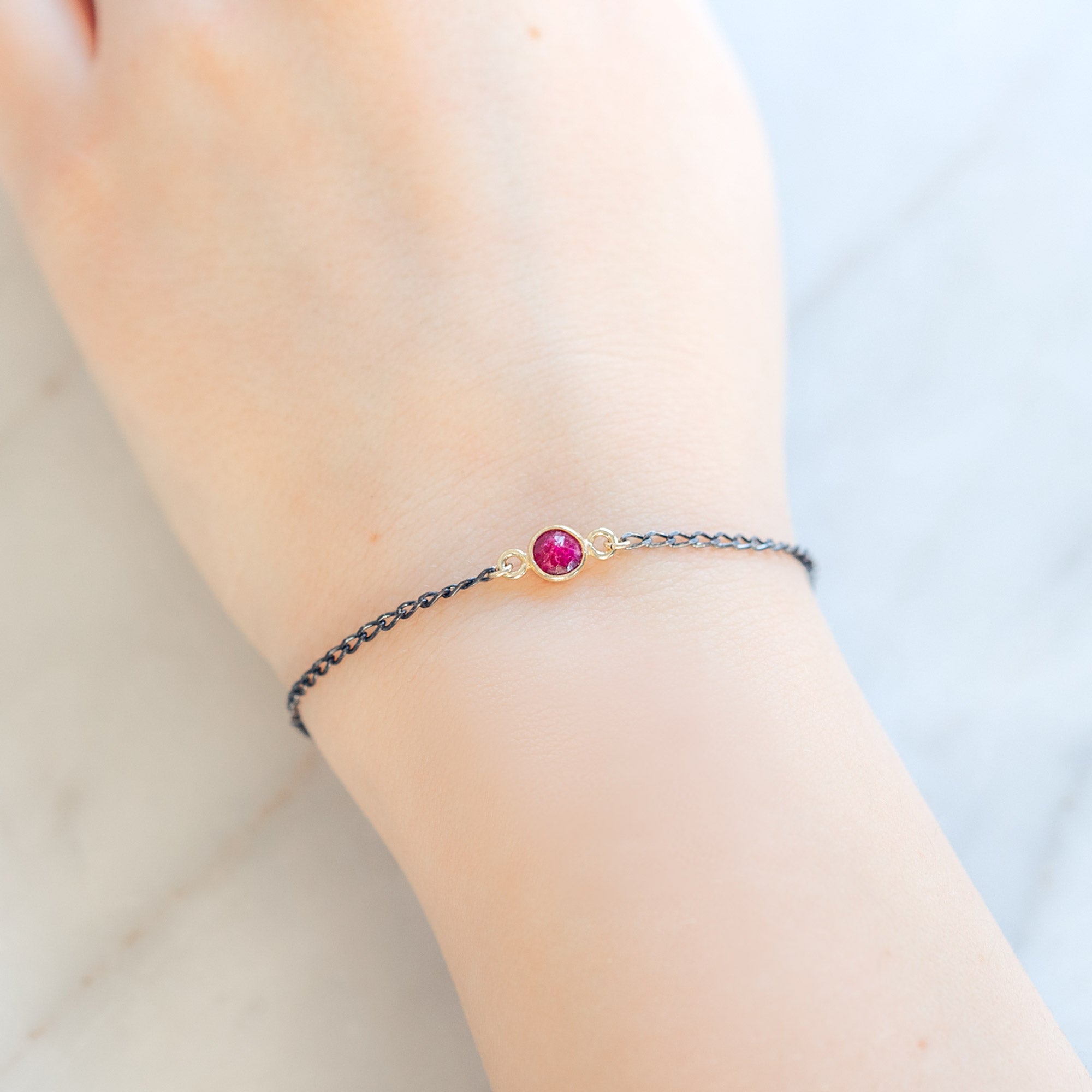 Alexis Russell Bracelets / Anklets The Simple Ruby Gemstone Bracelet | Sterling Silver