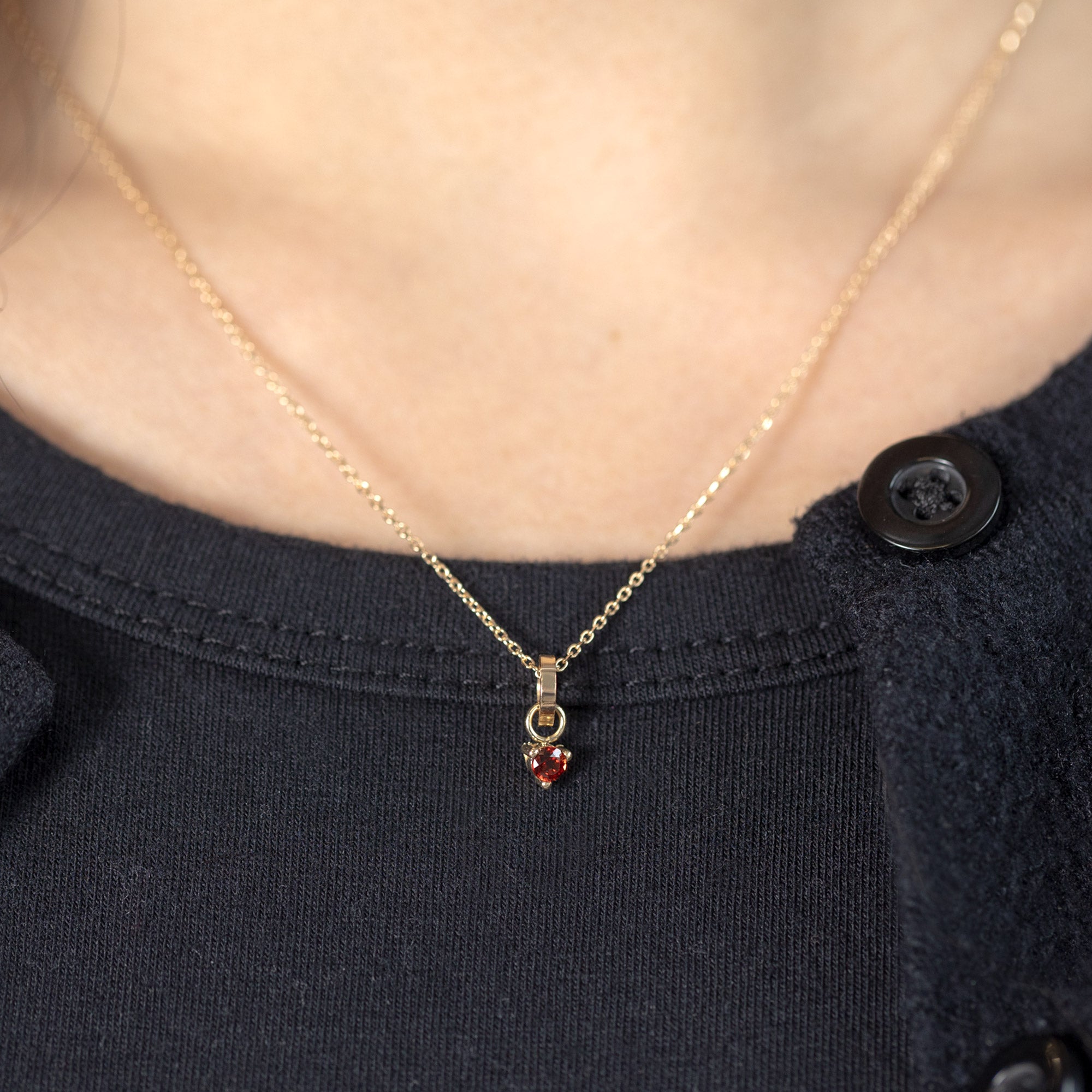 Alexis Russell Charms The Garnet Birthstone Charm | Yellow Gold