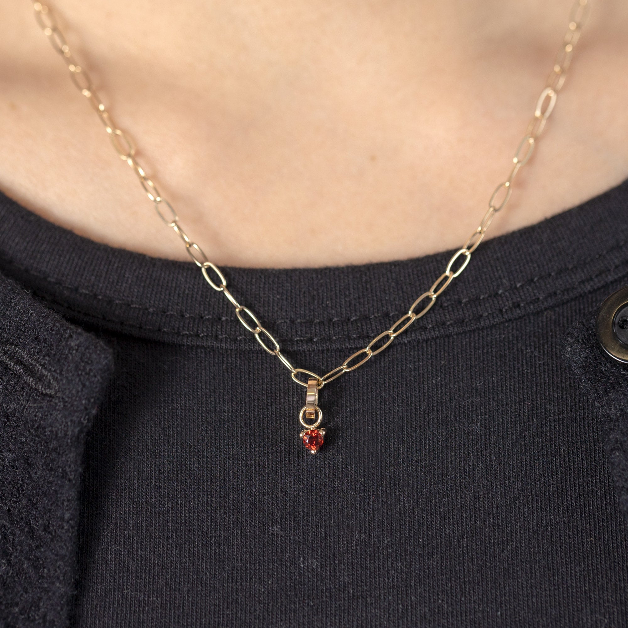 Alexis Russell Charms The Garnet Birthstone Charm | Yellow Gold