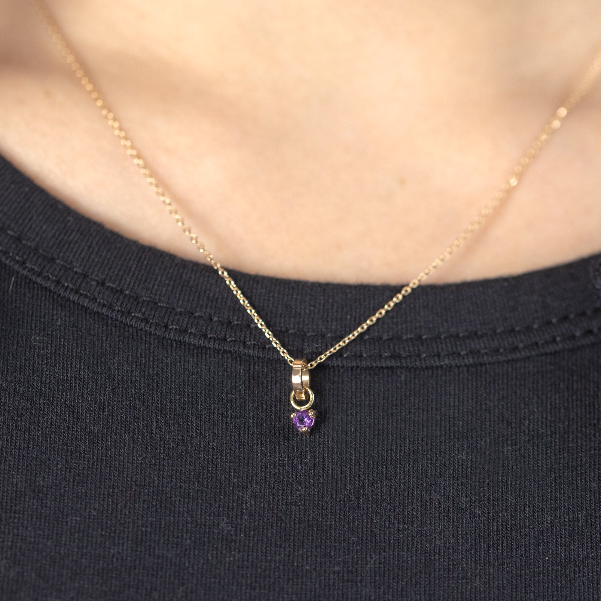 Alexis Russell Charms The Amethyst Birthstone Charm | Yellow Gold