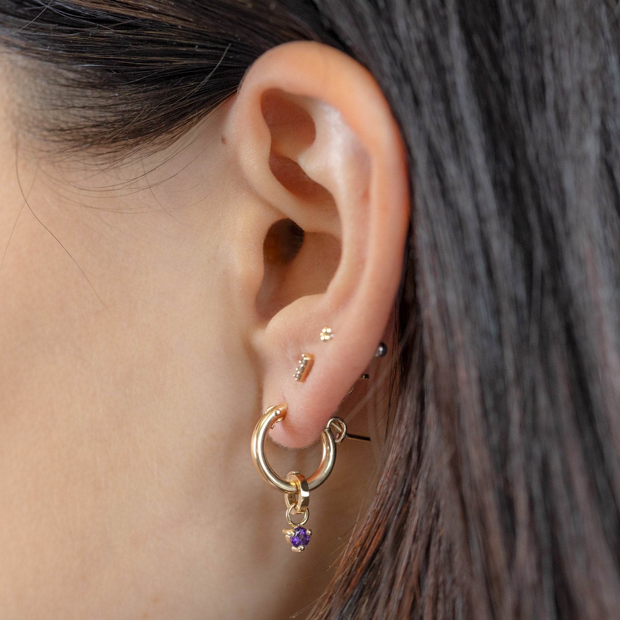 Alexis Russell Charms The Amethyst Birthstone Charm | Yellow Gold