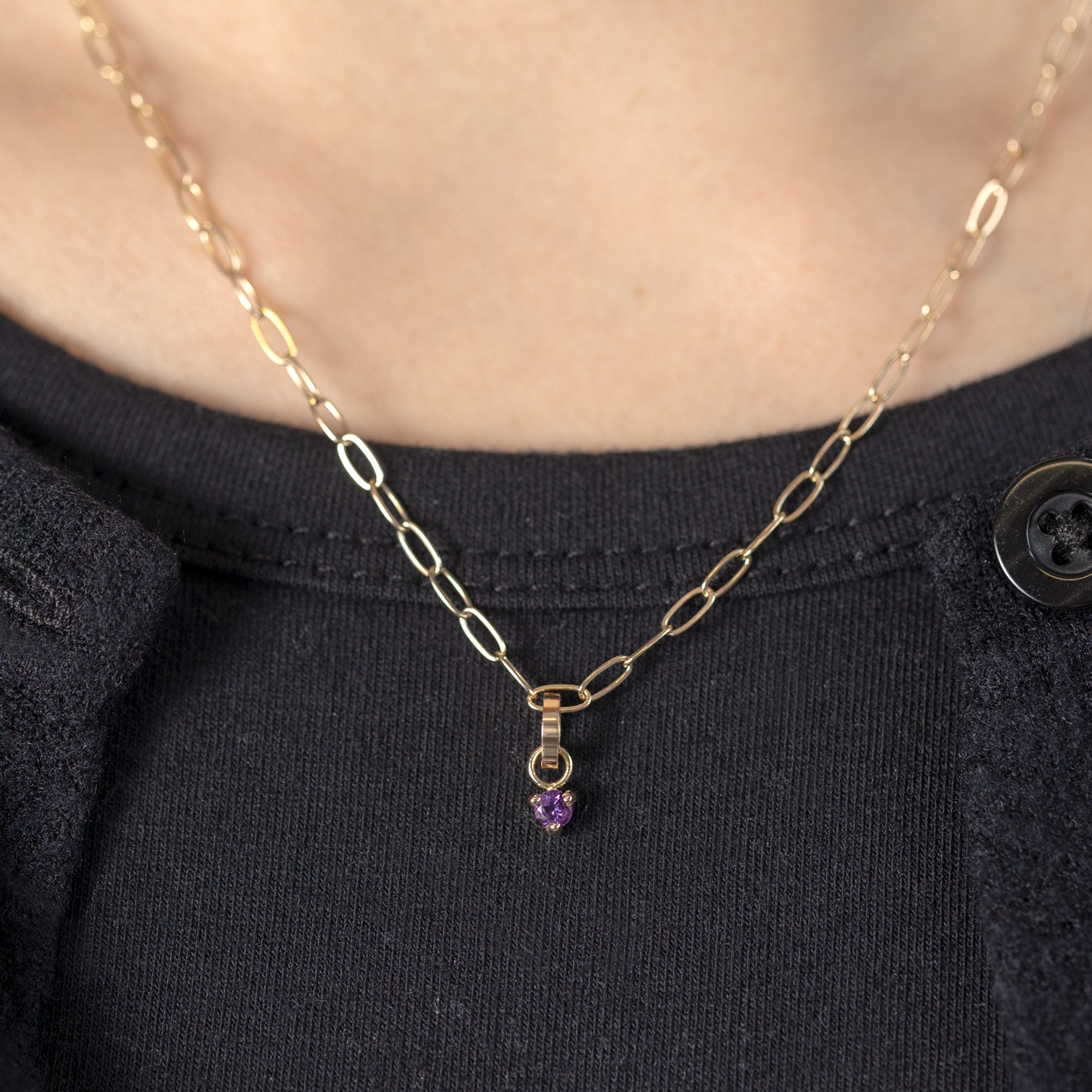 Alexis Russell Charms The Amethyst Birthstone Charm | Yellow Gold