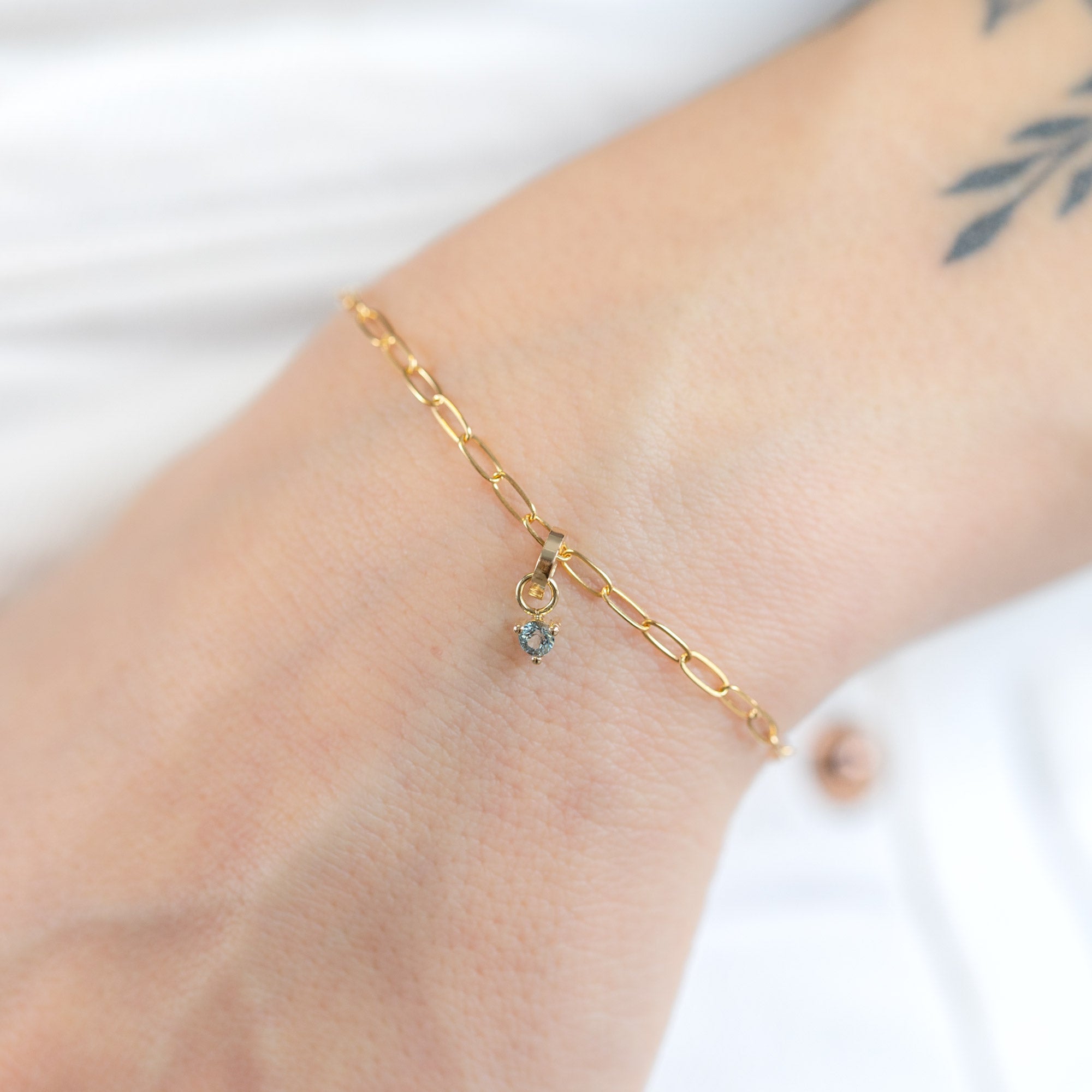 Alexis Russell Charms The Aquamarine Birthstone Charm | Yellow Gold