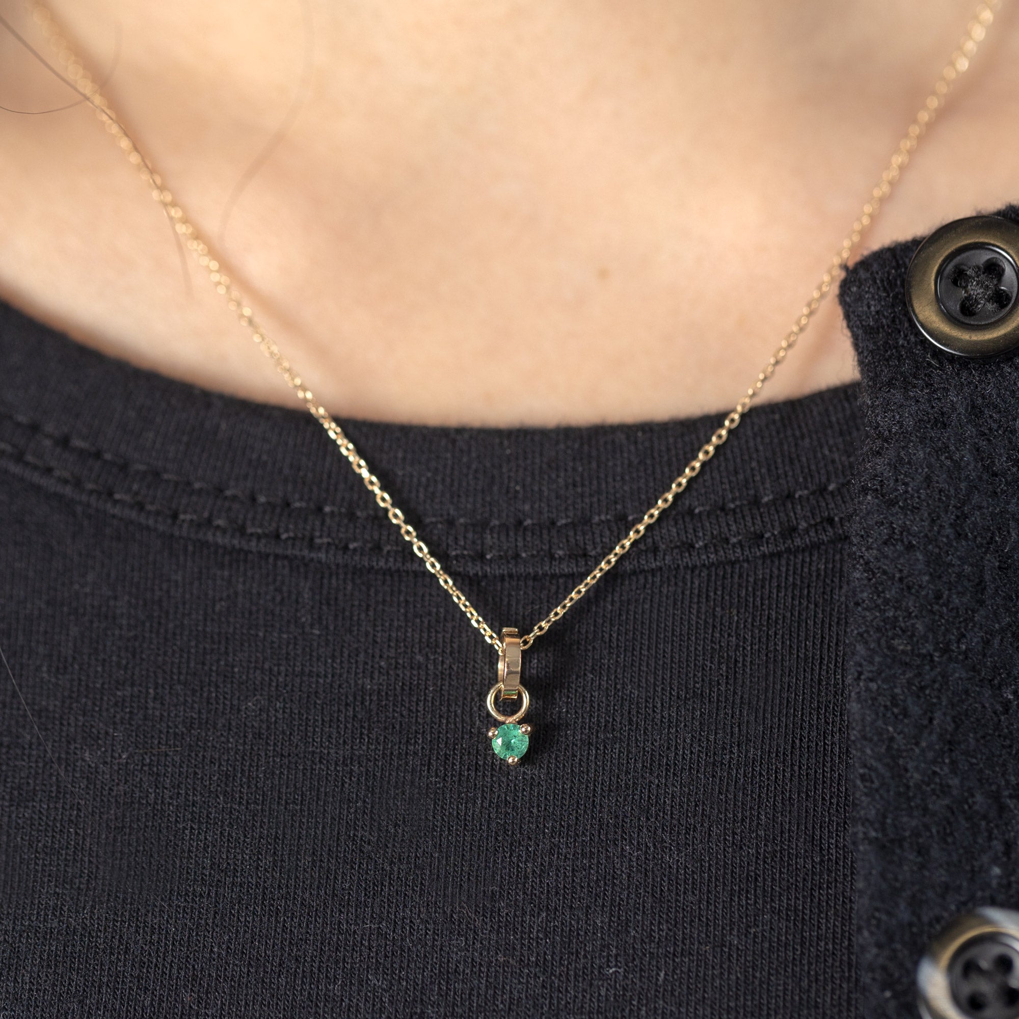 Alexis Russell Charms The Emerald Birthstone Charm | Yellow Gold