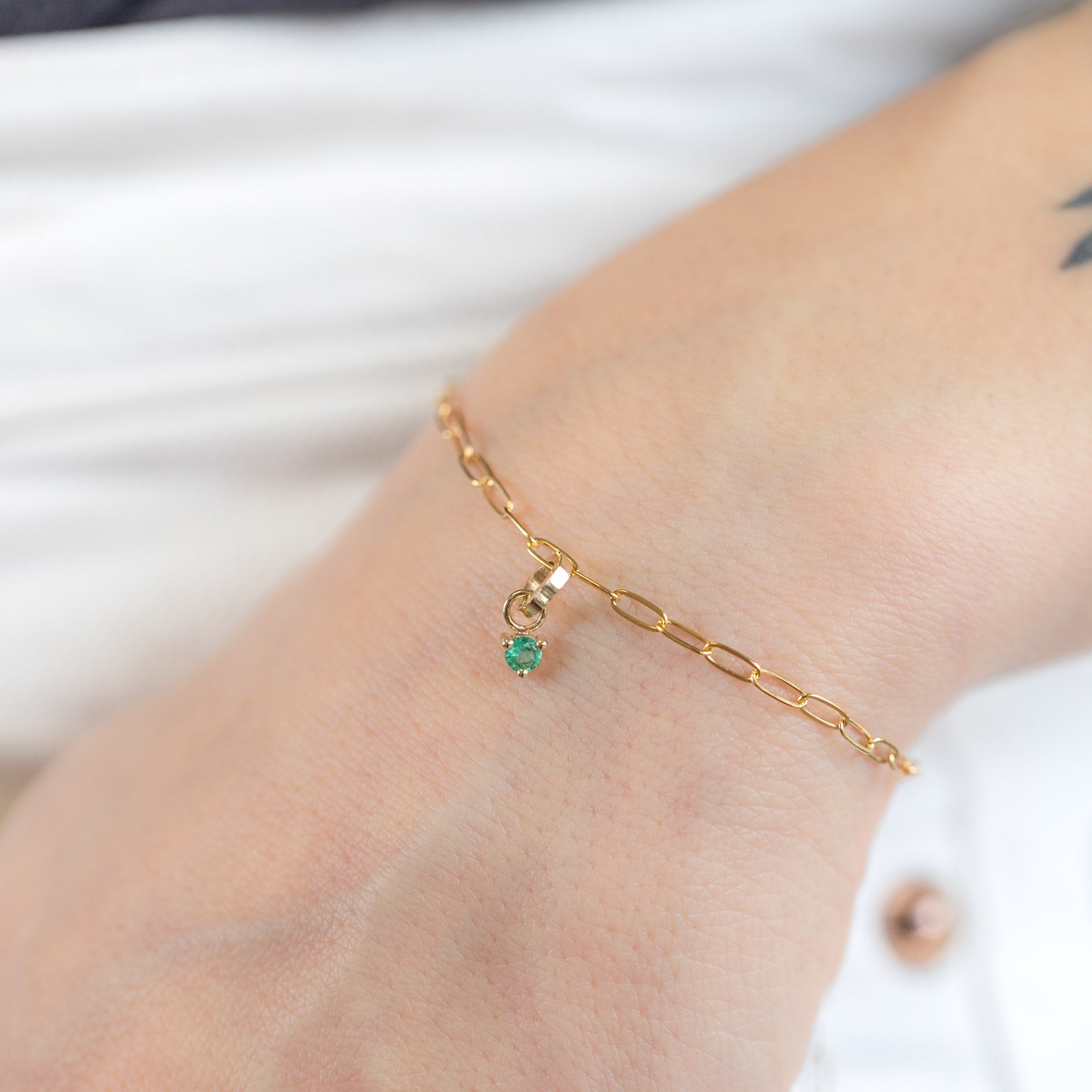 Alexis Russell Charms The Emerald Birthstone Charm | Yellow Gold