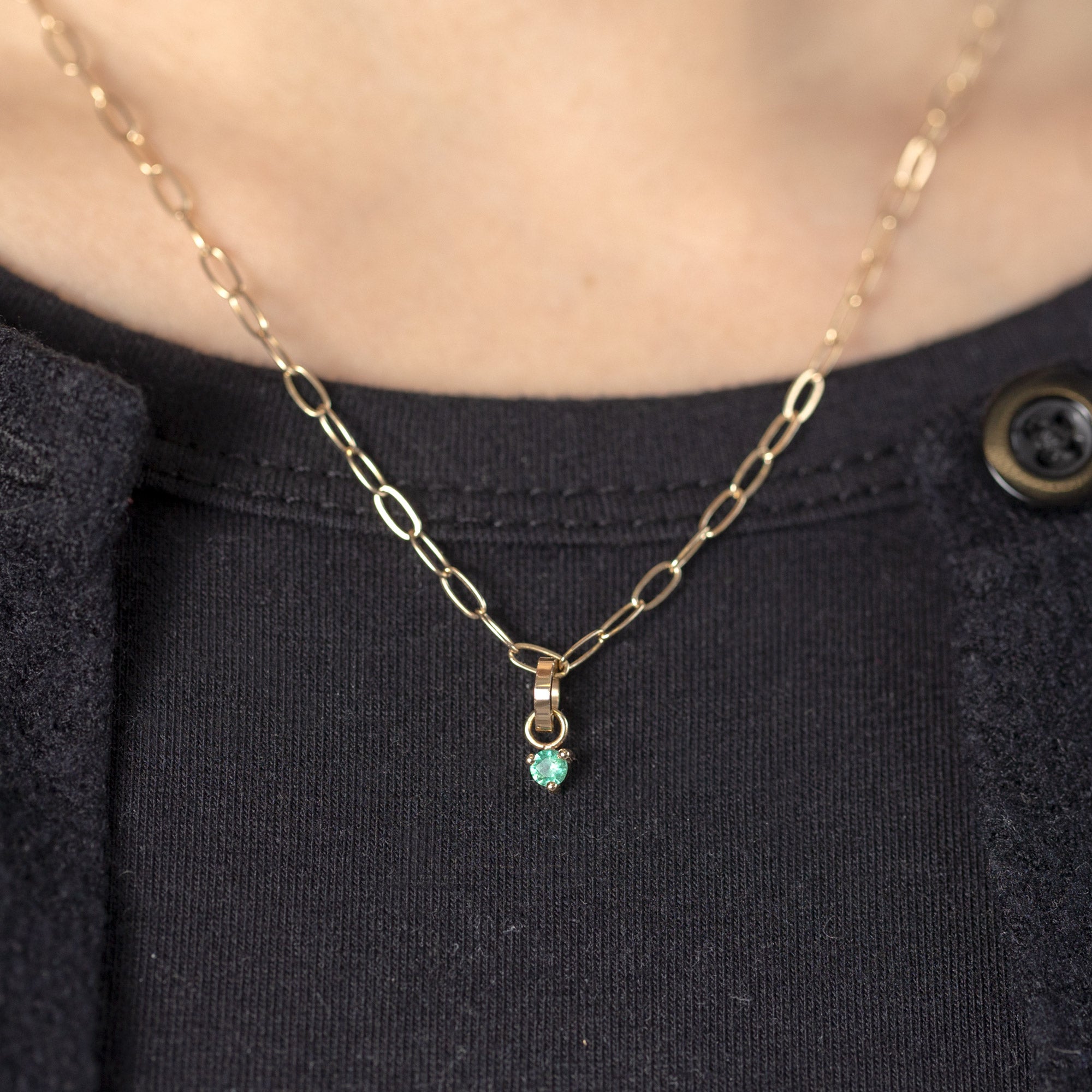 Alexis Russell Charms The Emerald Birthstone Charm | Yellow Gold