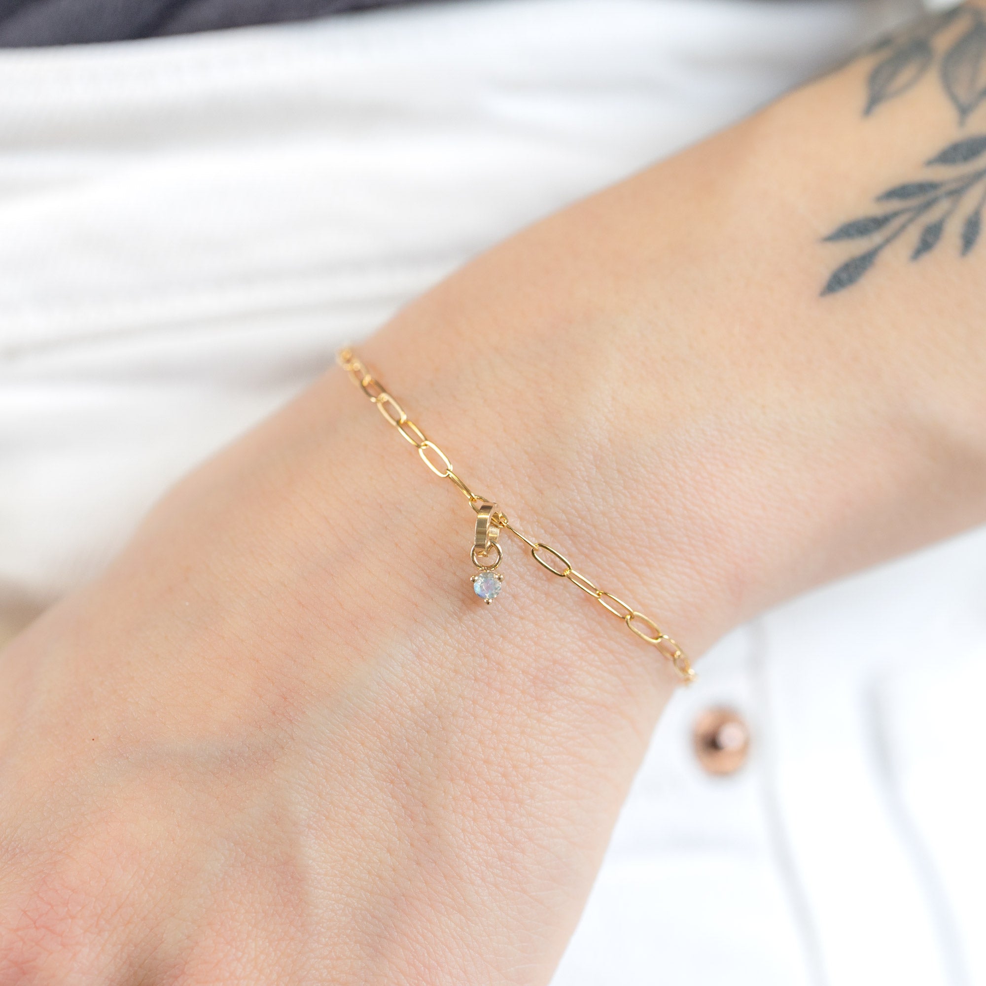 Alexis Russell Charms The Moonstone Birthstone Charm | Yellow Gold