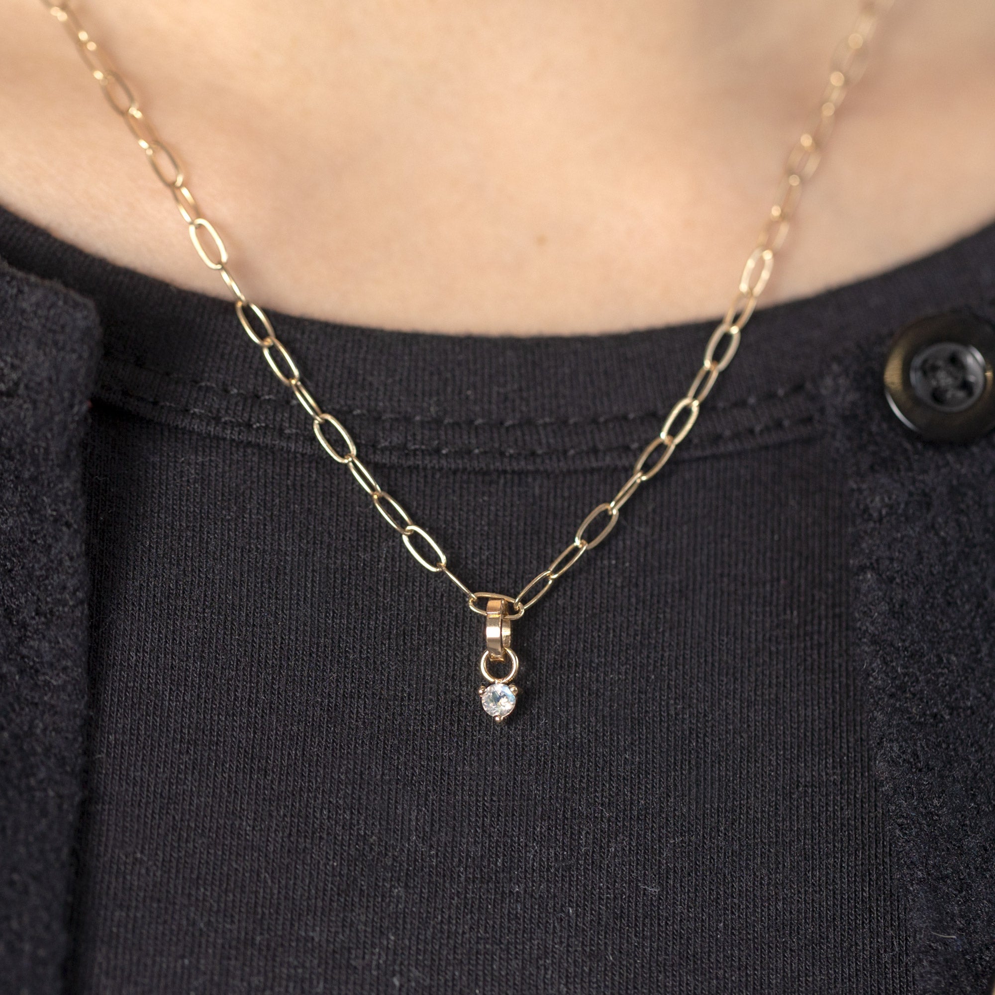 Alexis Russell Charms The Moonstone Birthstone Charm | Yellow Gold