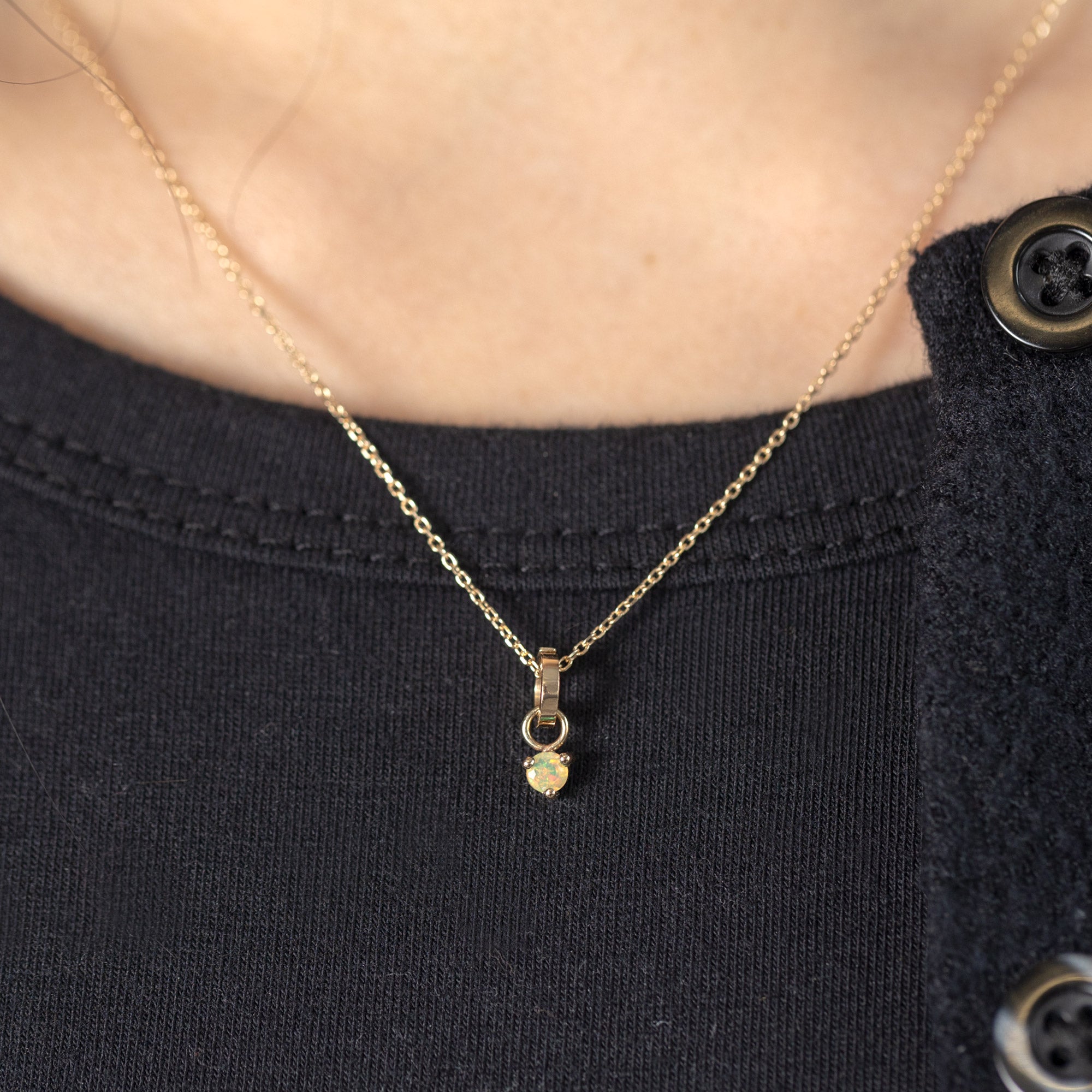 Alexis Russell Charms The Opal Birthstone Charm | Yellow Gold