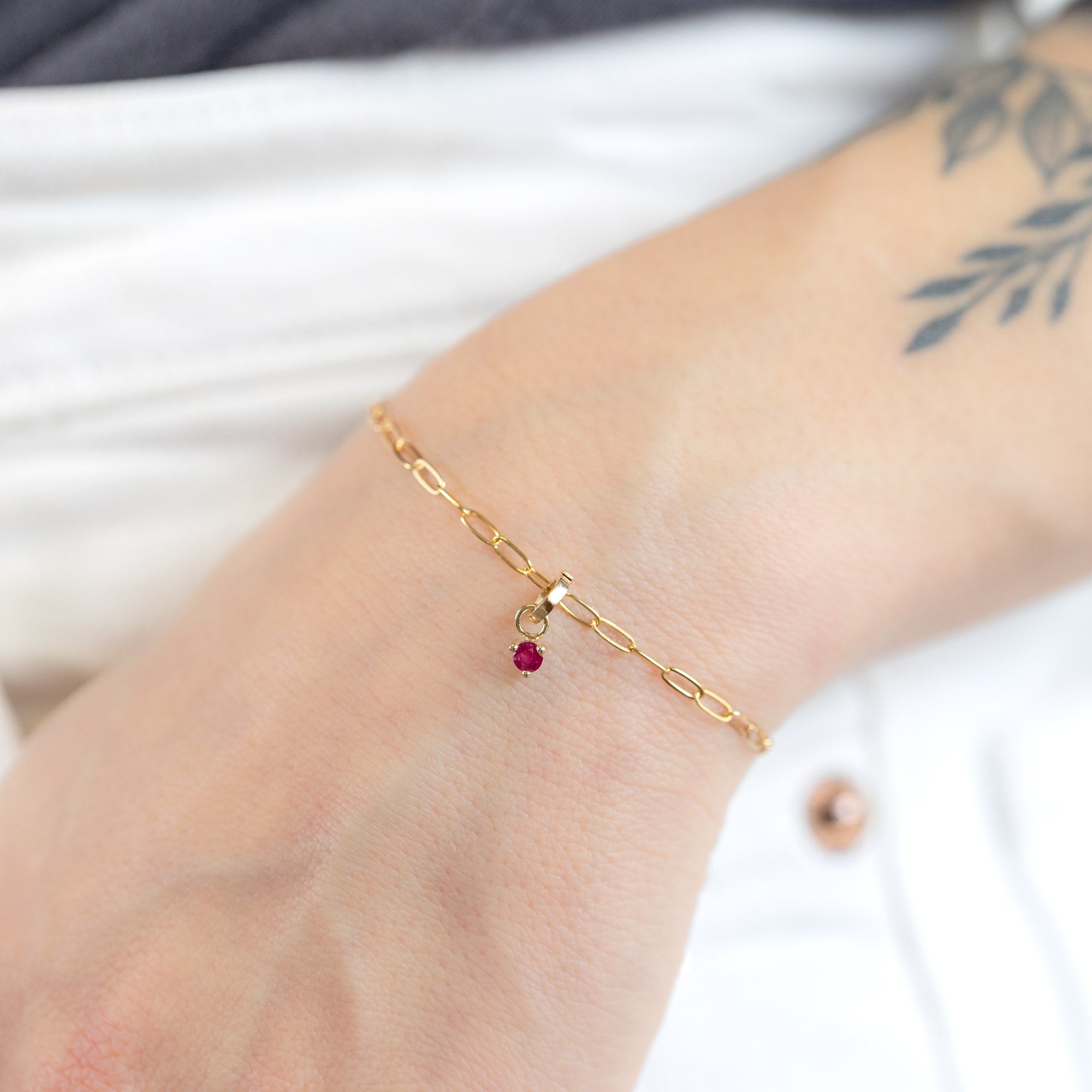 Alexis Russell Charms The Ruby Birthstone Charm | Yellow Gold