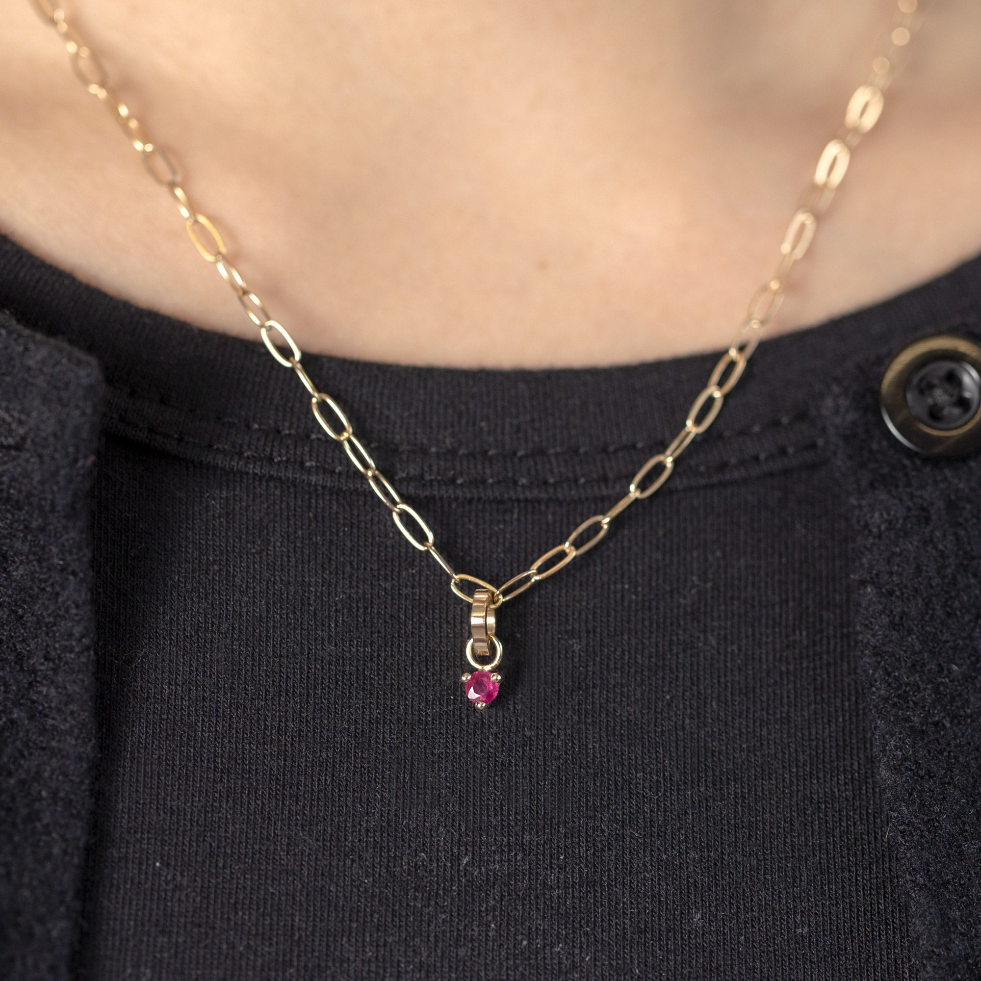 Alexis Russell Charms The Ruby Birthstone Charm | Yellow Gold