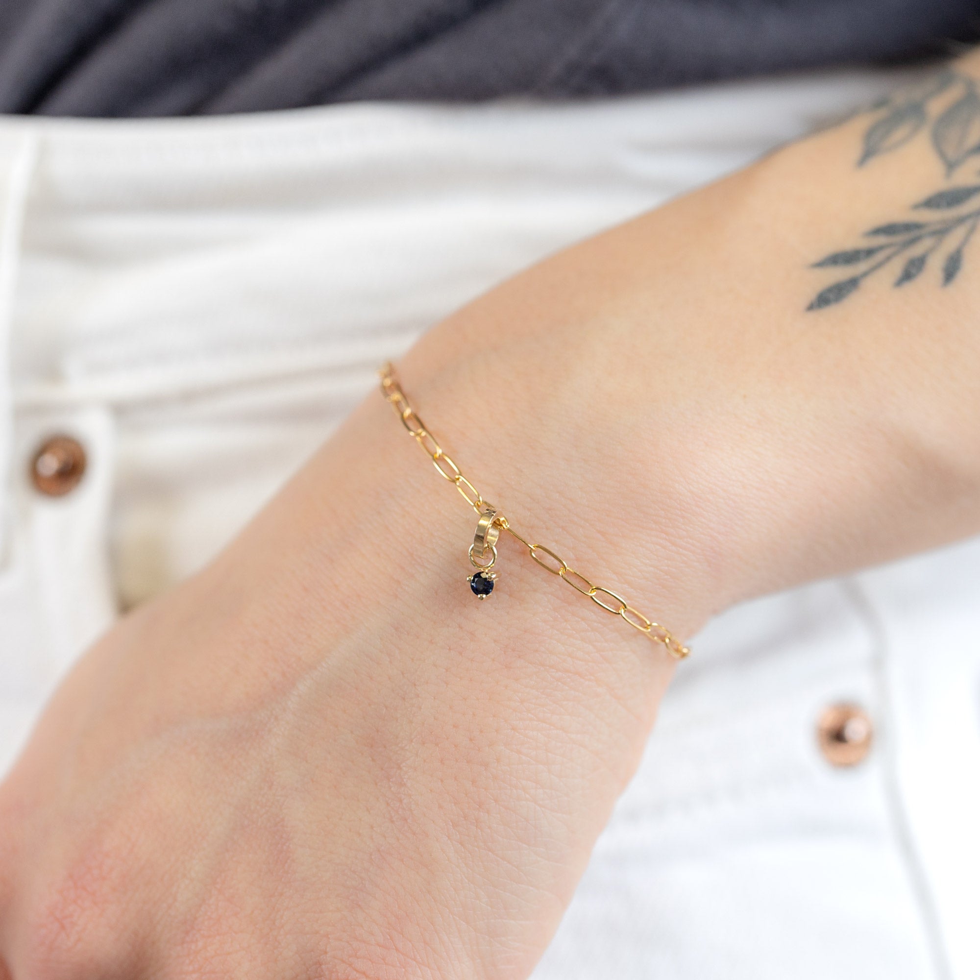 Alexis Russell Charms The Sapphire Birthstone Charm | Yellow Gold