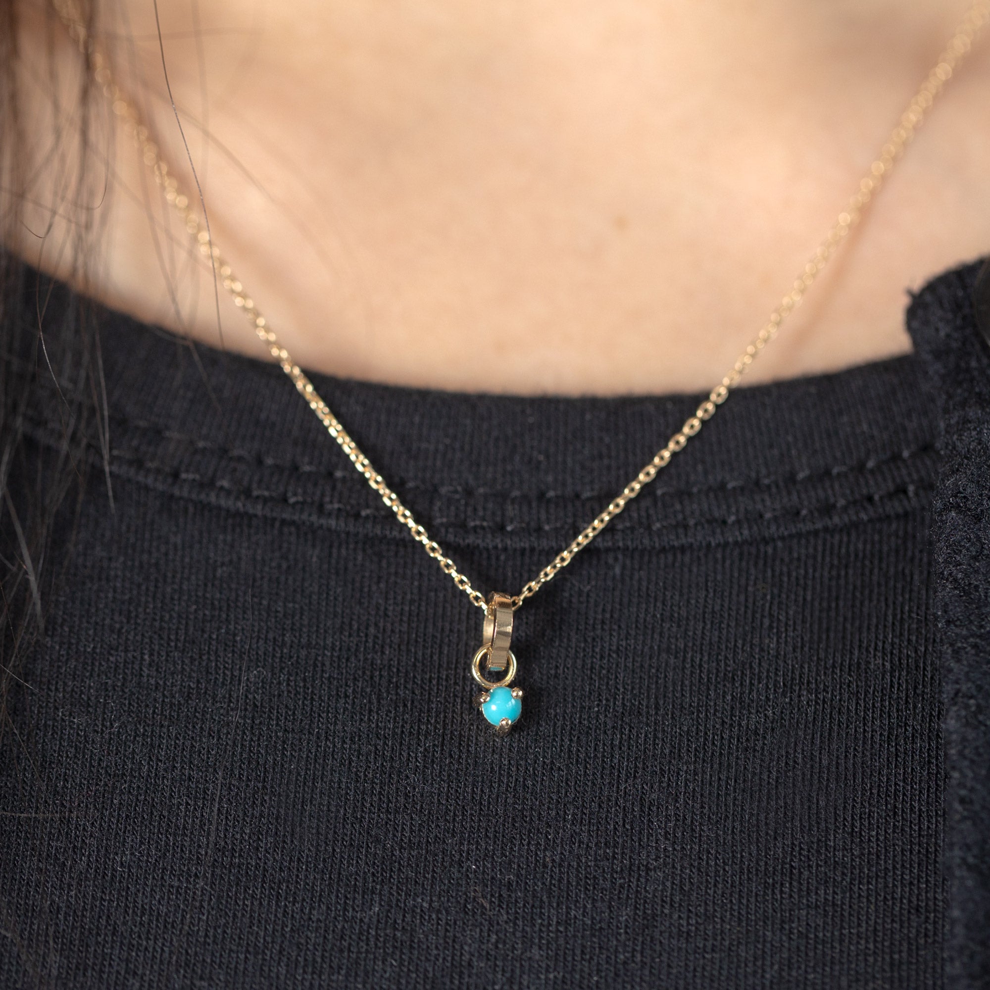 Alexis Russell Charms The Turquoise Birthstone Charm | Yellow Gold